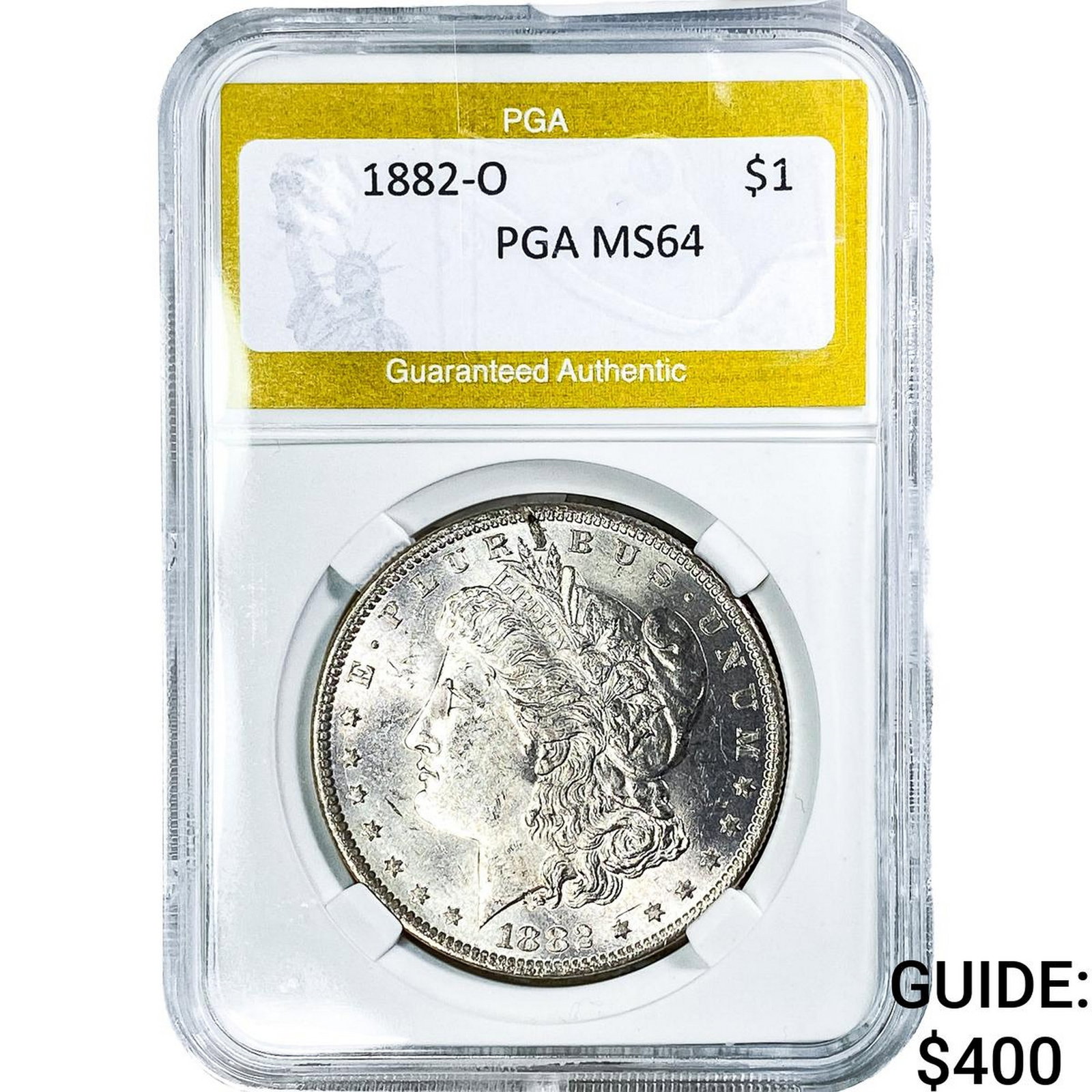 1882-O Morgan Silver Dollar PGA MS64: 1882-O Morgan Silver Dollar PGA MS64