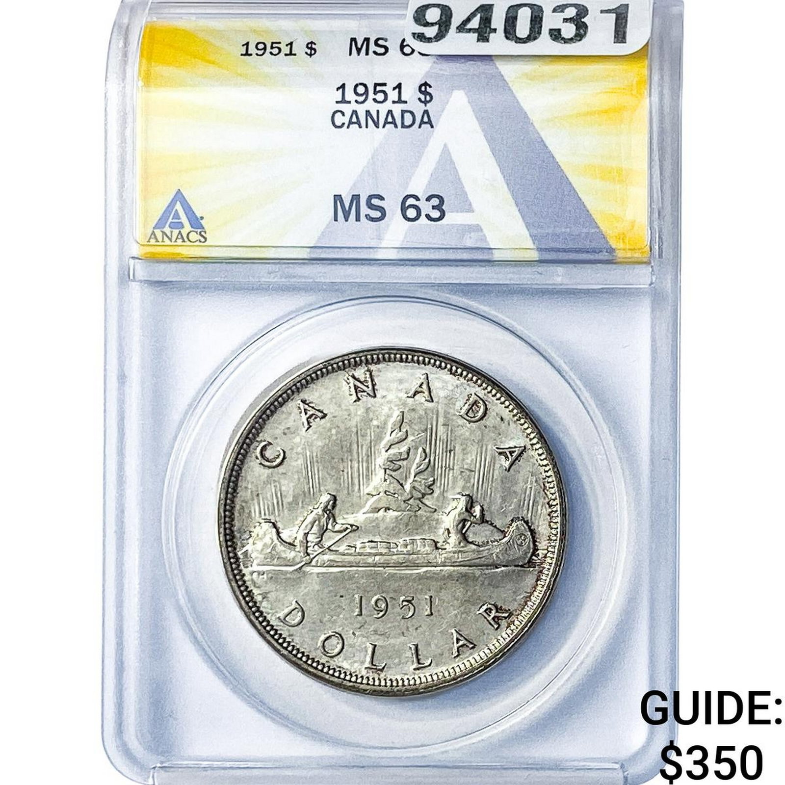 1951 Canada Silver Dollar ANACS MS63 (1 of 2)