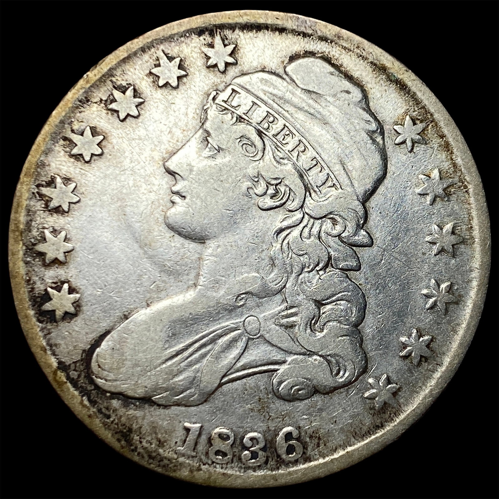 1836 Capped Bust Half Dollar NEARLY UNCIRCULATED (1 of 2)