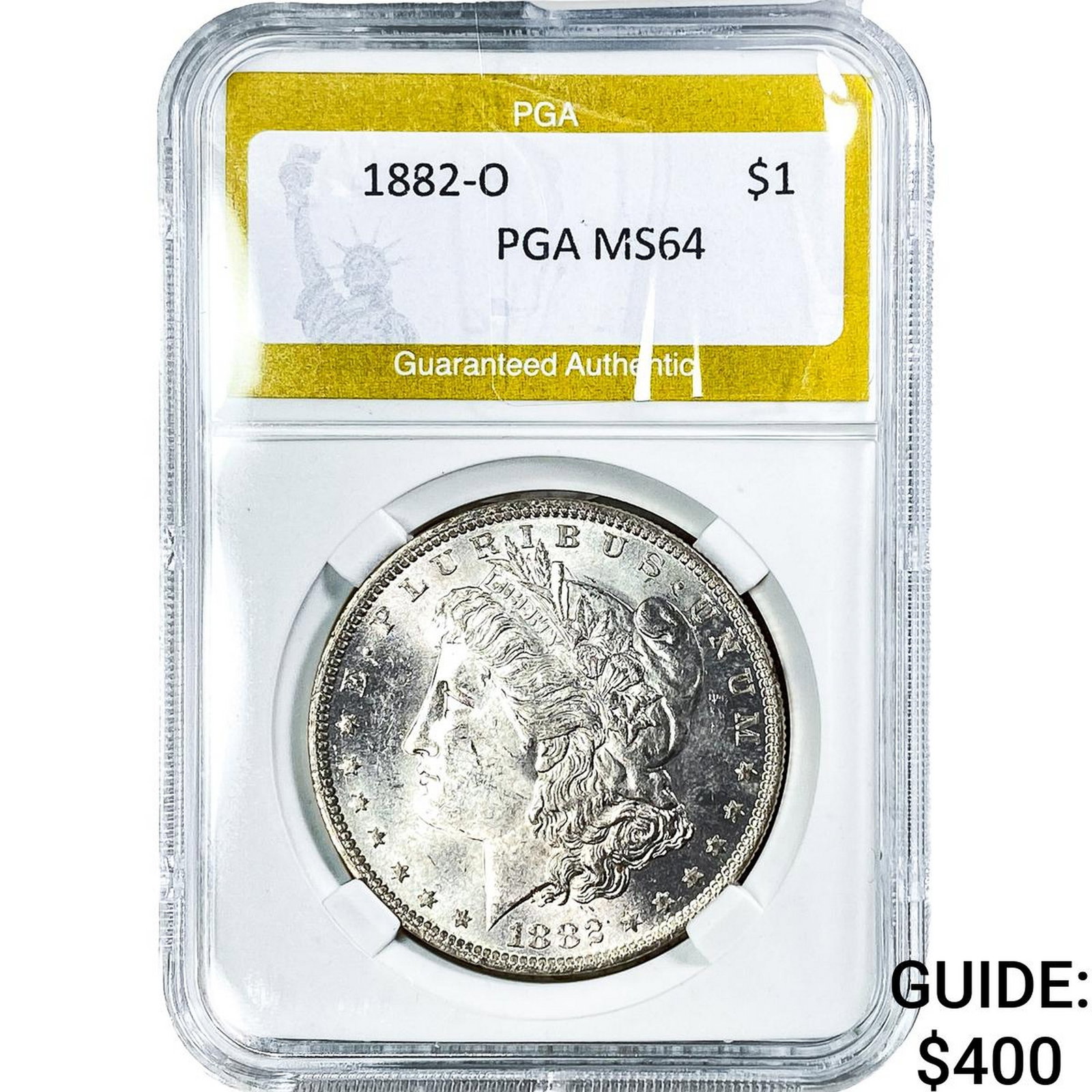 1882-O Morgan Silver Dollar PGA MS64: 1882-O Morgan Silver Dollar PGA MS64