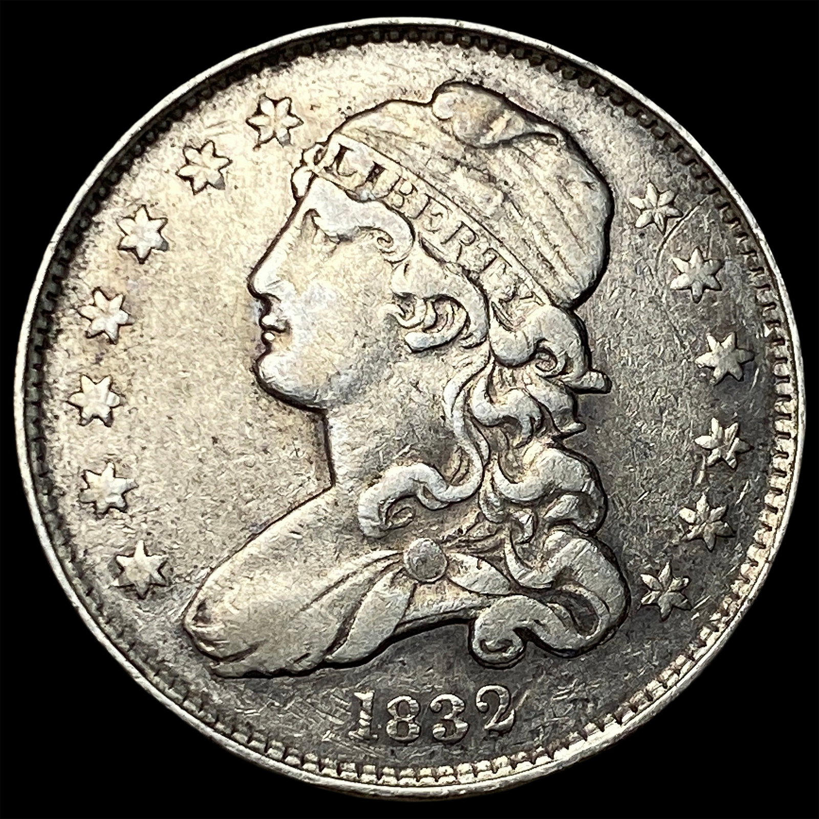 1832 Capped Bust Silver Quarter NEARLY UNCIRCULATED (1 of 2)