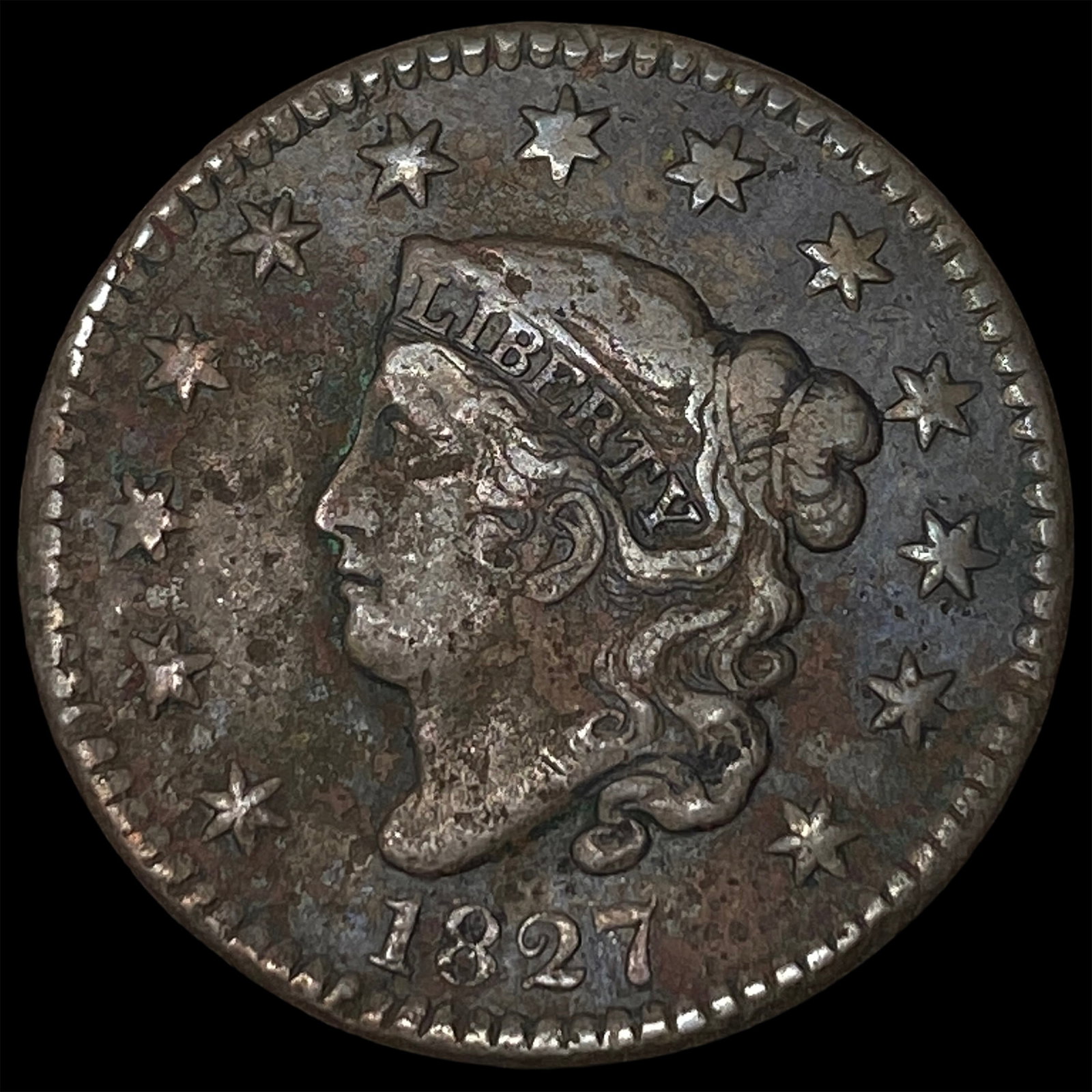 1827 Coronet Head Large Cent LIGHTLY CIRCULATED (1 of 2)