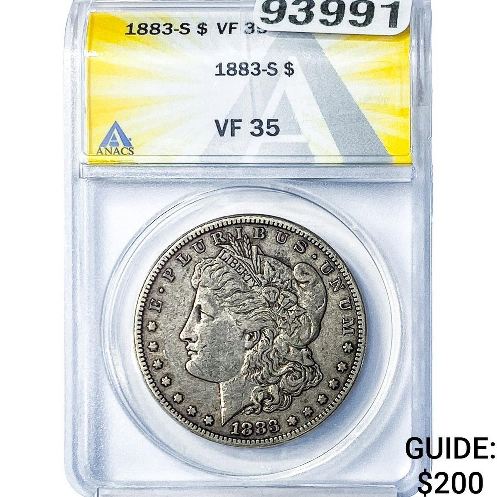 1883-S Morgan Silver Dollar ANACS VF35: 1883-S Morgan Silver Dollar ANACS VF35