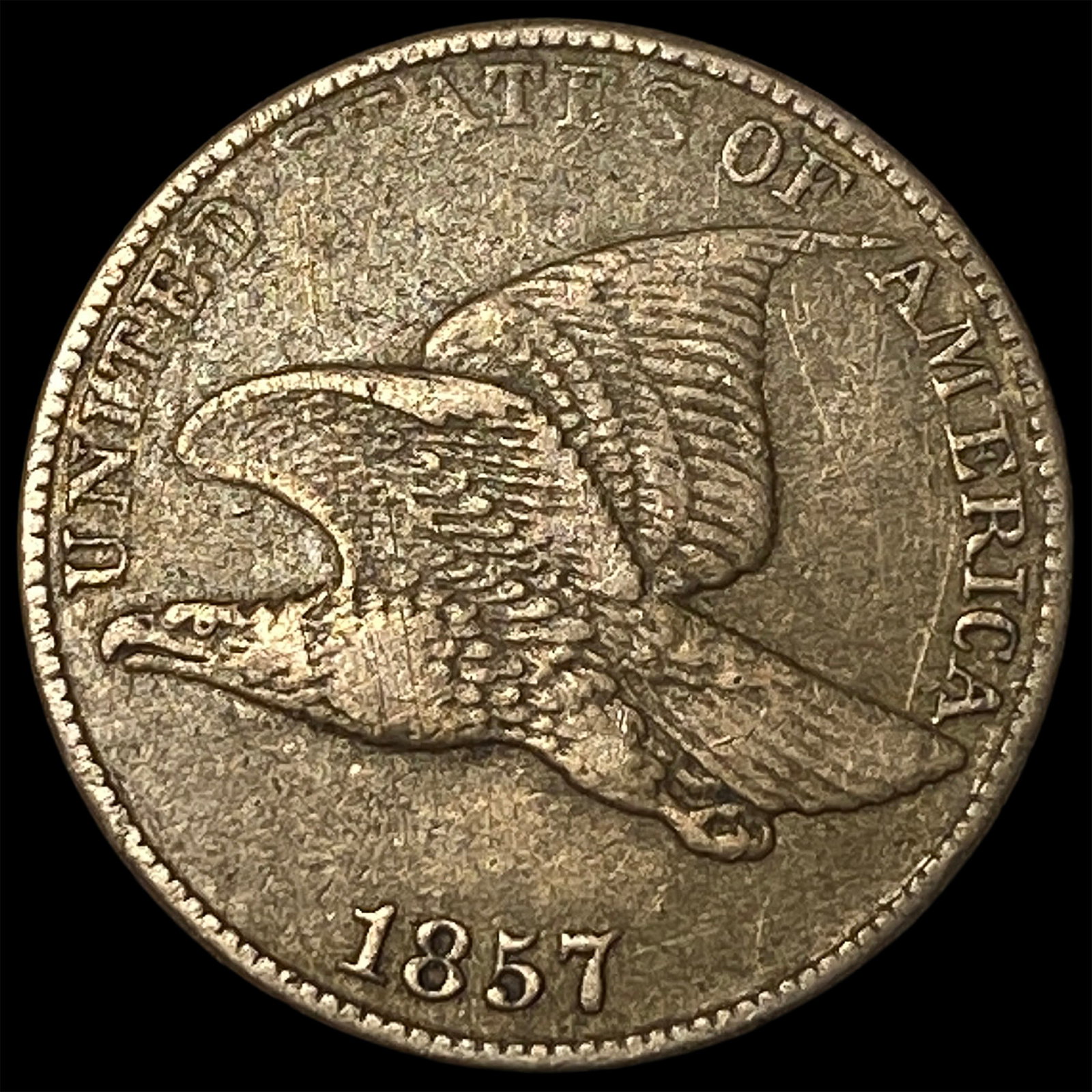1857 Flying Eagle Cent ABOUT UNCIRCULATED: 1857 Flying Eagle Cent ABOUT UNCIRCULATED
