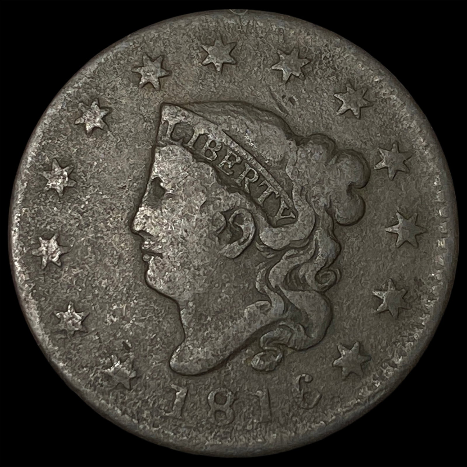 1816 Coronet Head Large Cent NICELY CIRCULATED: 1816 Coronet Head Large Cent NICELY CIRCULATED
