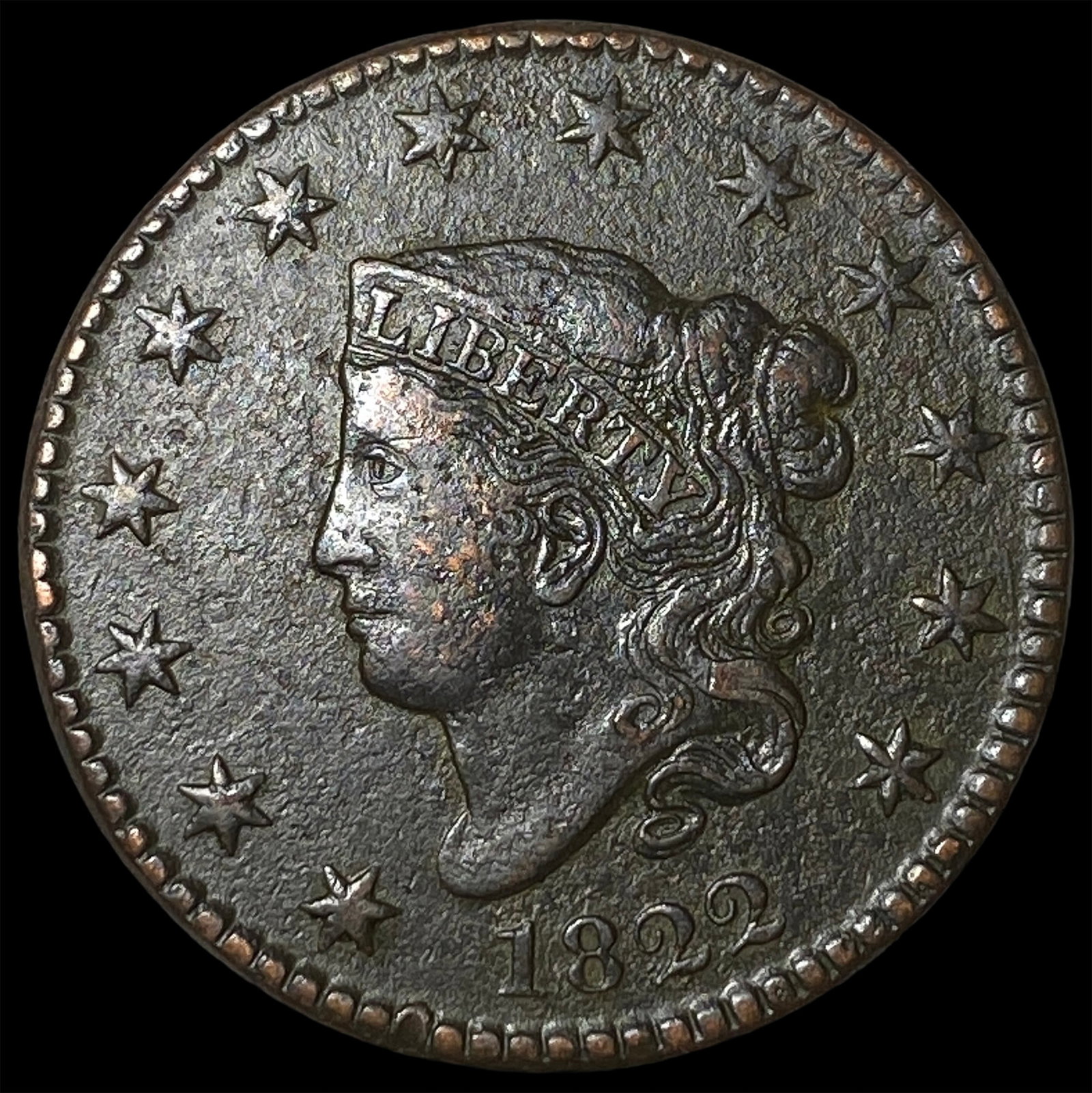1822 Coronet Head Large Cent LIGHTLY CIRCULATED (1 of 2)