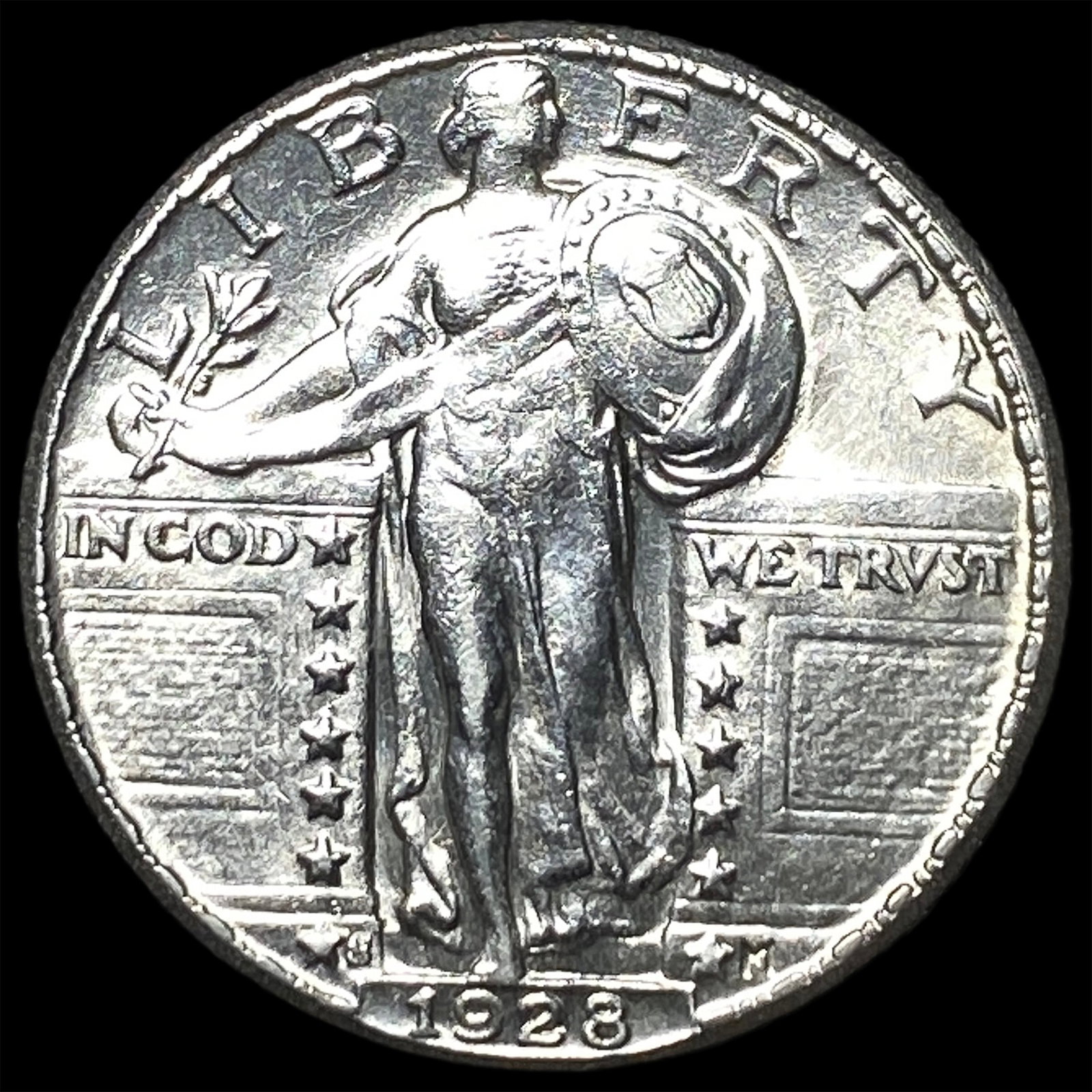 1928 Standing Liberty Silver Quarter CHOICE AU: 1928 Standing Liberty Silver Quarter CHOICE AU