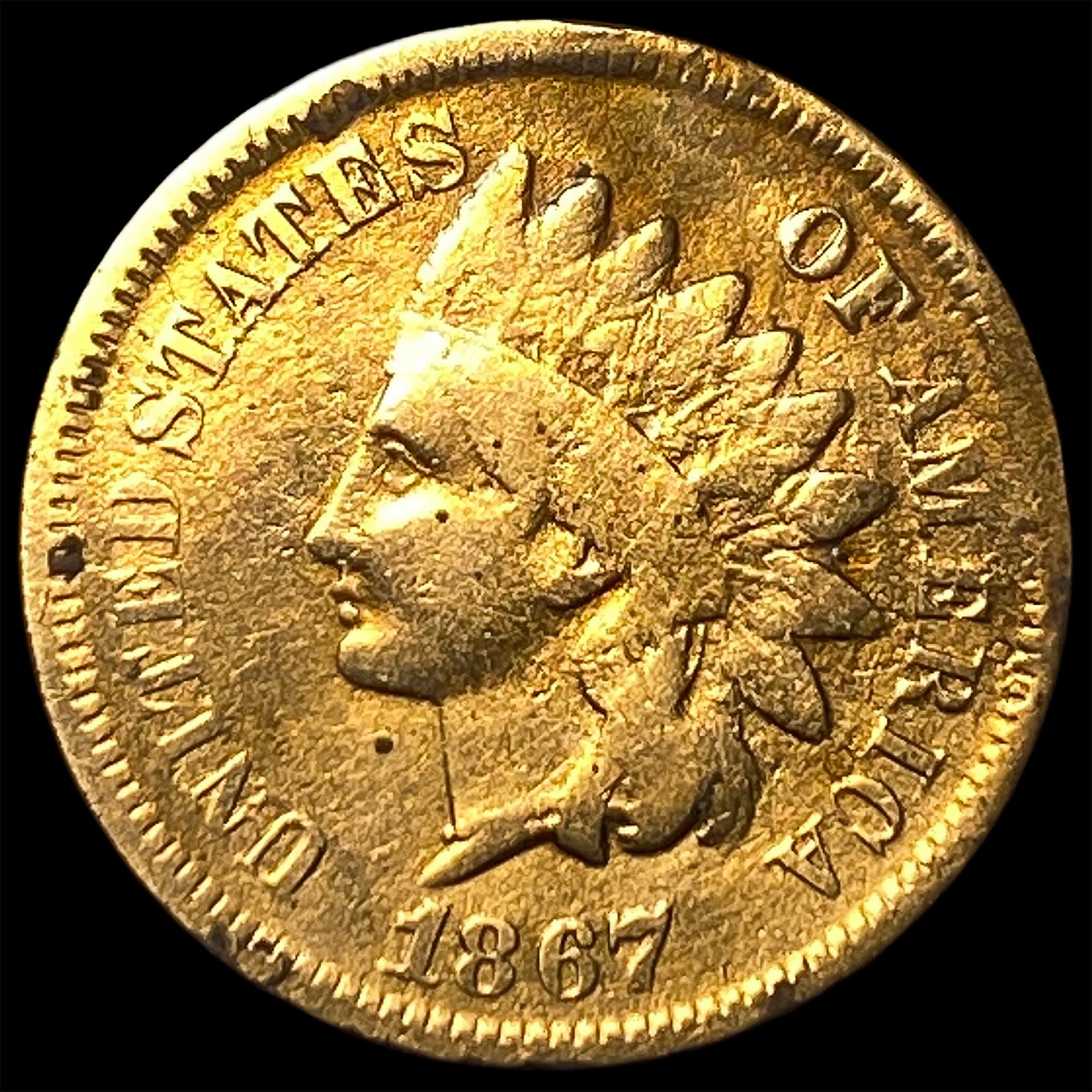 1867 Indian Head Cent NICELY CIRCULATED (1 of 2)