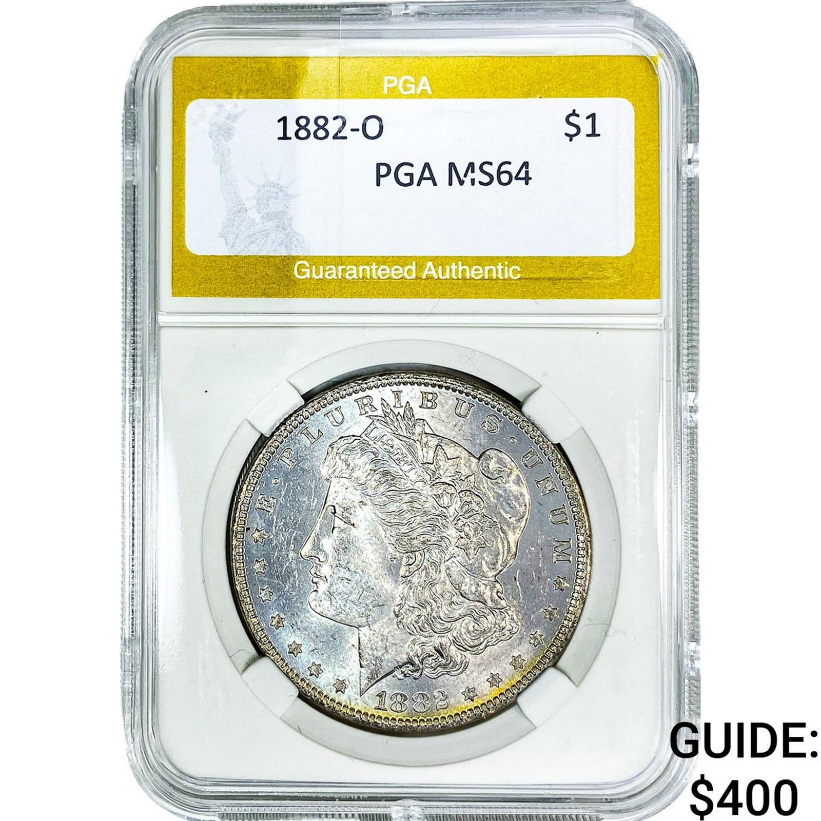 1882-O Morgan Silver Dollar PGA MS64: 1882-O Morgan Silver Dollar PGA MS64