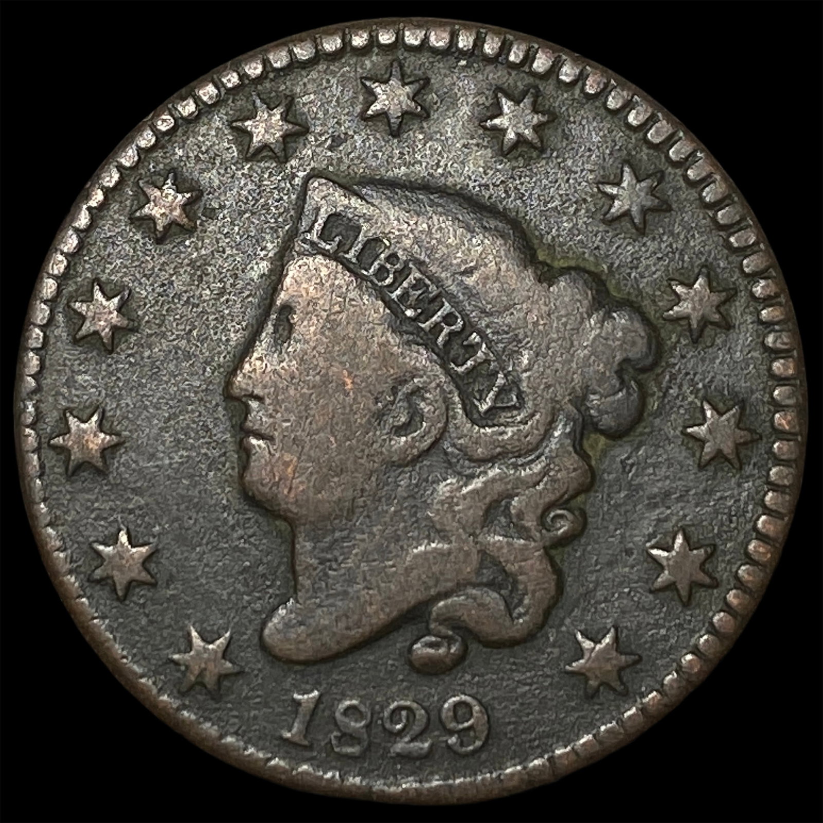 1829 Coronet Head Large Cent LIGHTLY CIRCULATED: 1829 Coronet Head Large Cent LIGHTLY CIRCULATED
