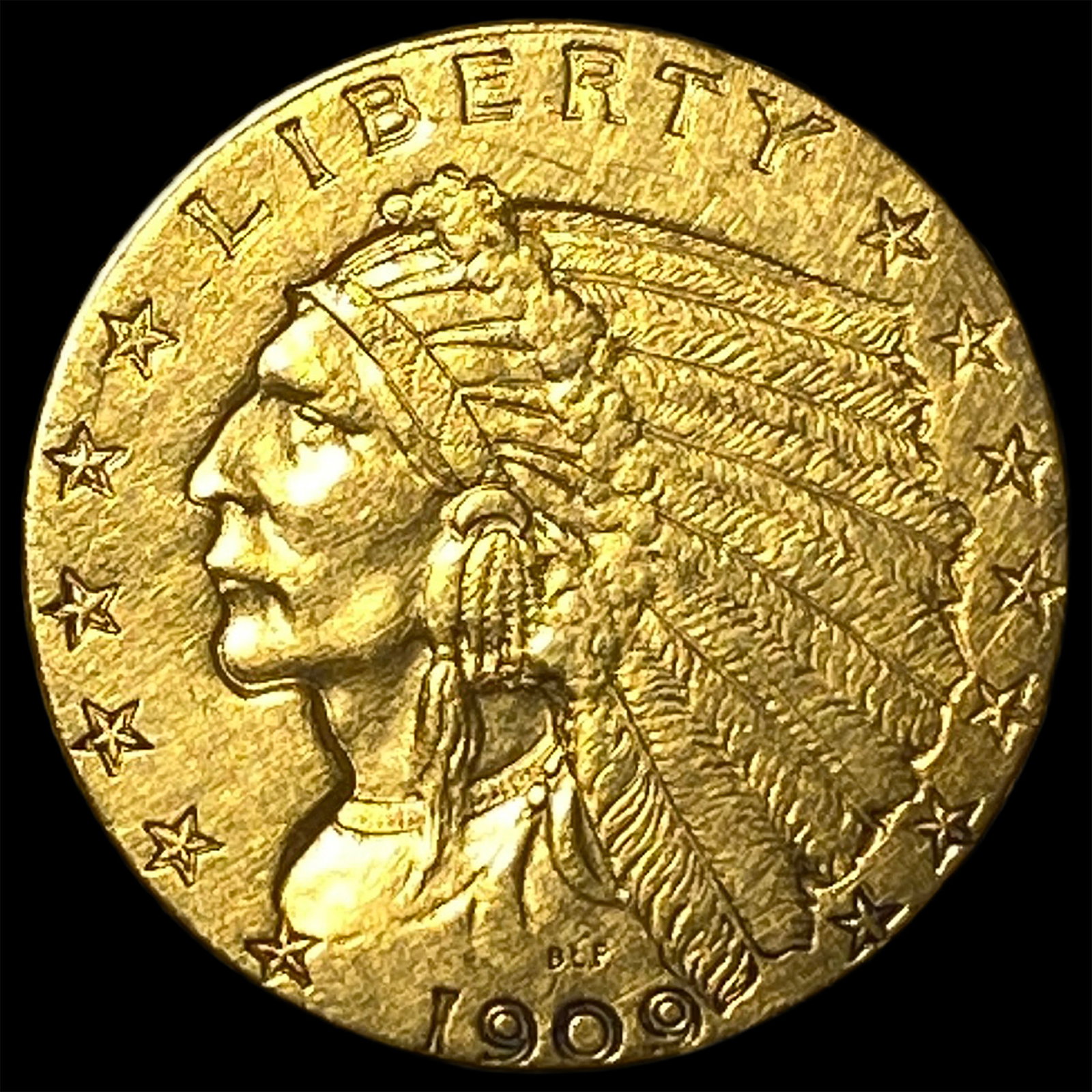 1909 Indian Head $2.5 Gold Quarter Eagle UNCIRCULATED (1 of 2)