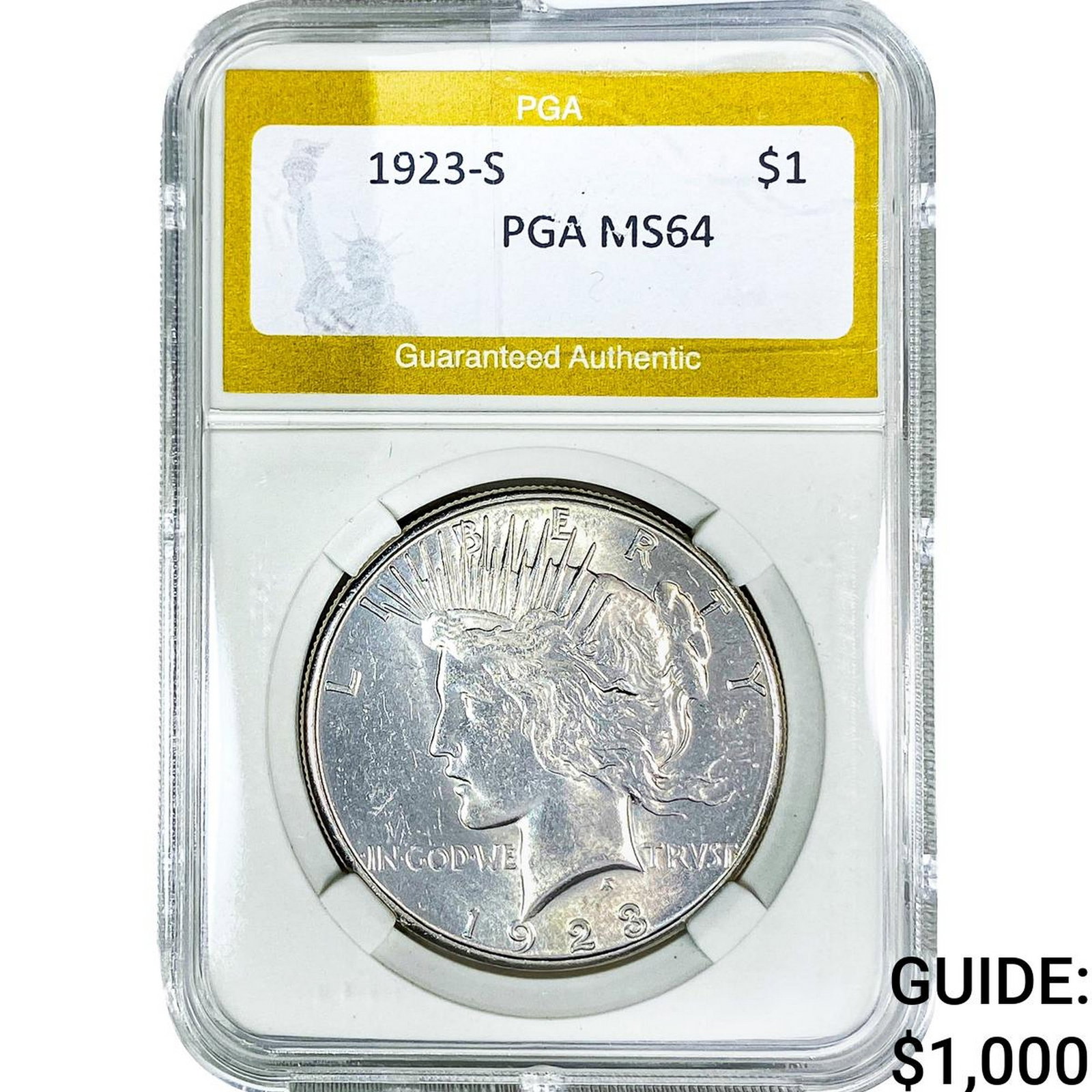 1923-S Silver Peace Dollar PGA MS64 (1 of 2)