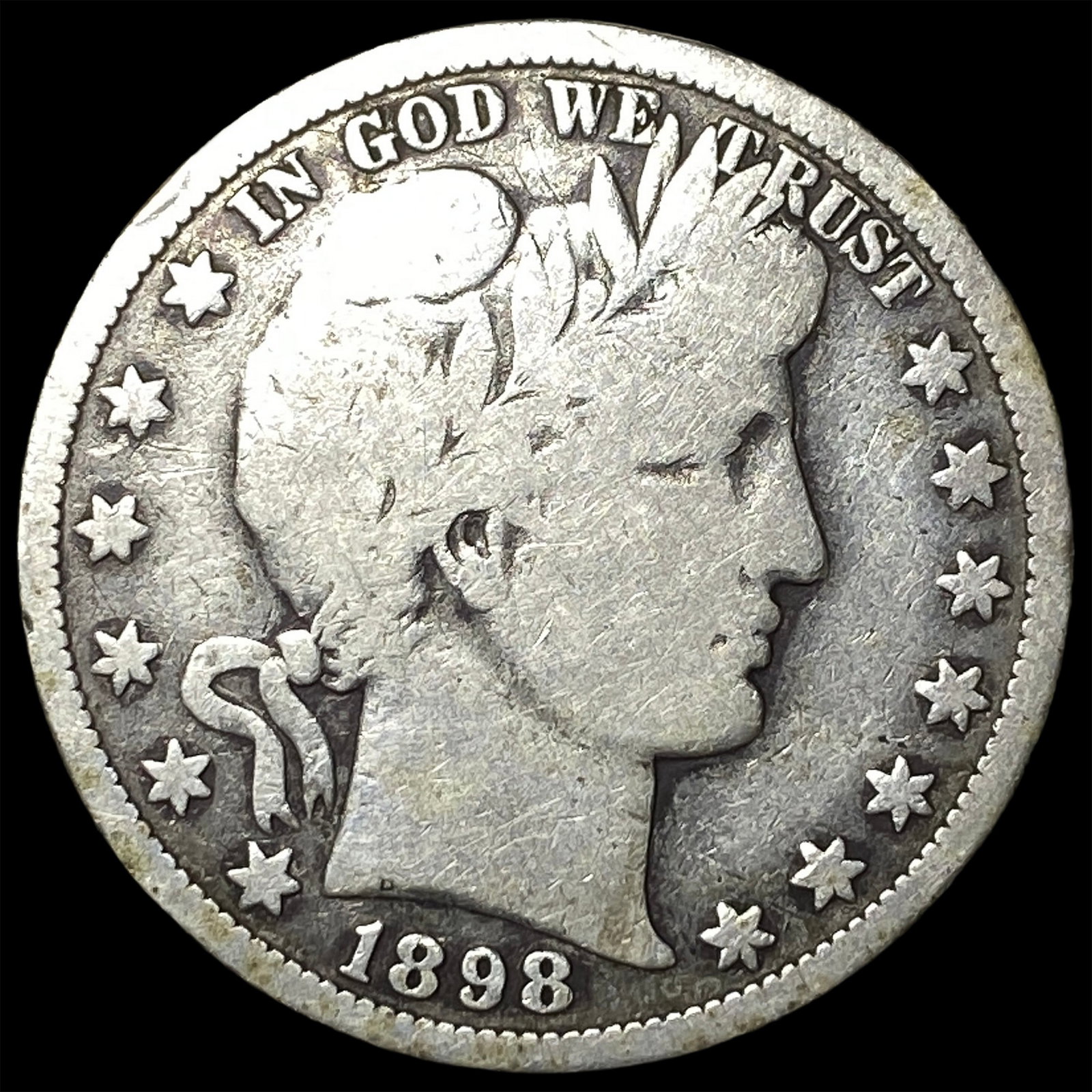 1898-O Silver Barber Half Dollar NICELY CIRCULATED (1 of 2)