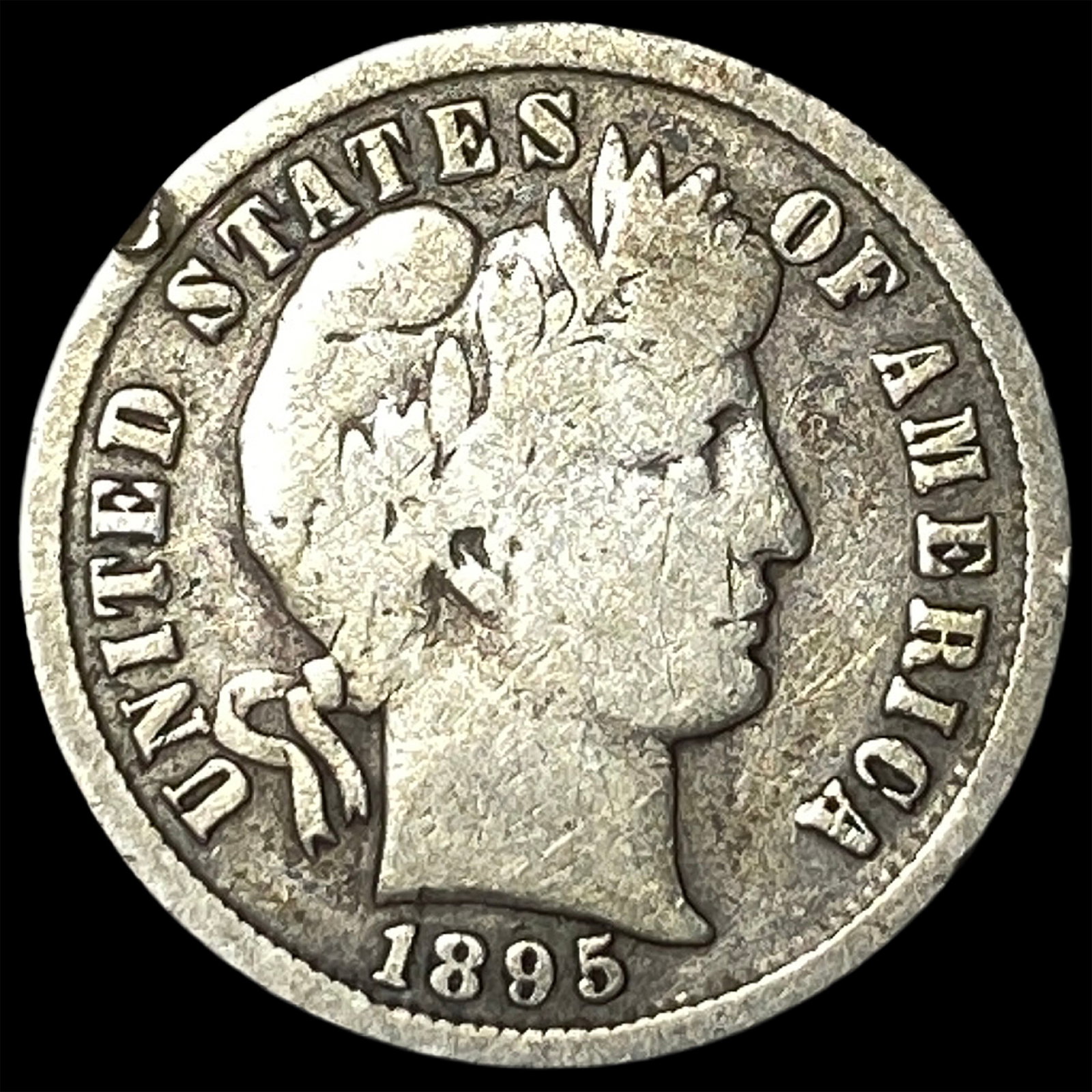1895-S Silver Barber Dime NICELY CIRCULATED: 1895-S Silver Barber Dime NICELY CIRCULATED