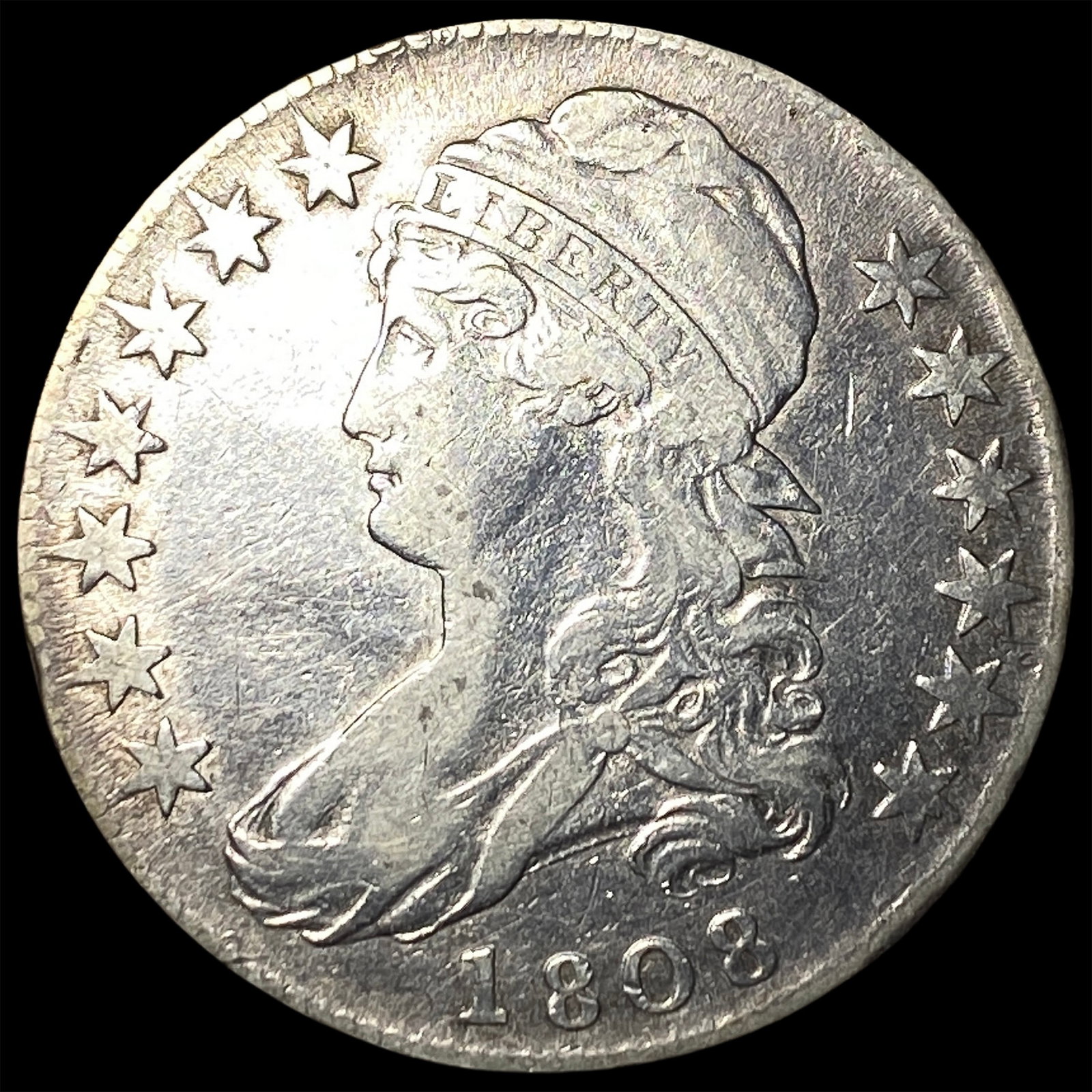 1808 Capped Bust Half Dollar NEARLY UNCIRCULATED (1 of 2)