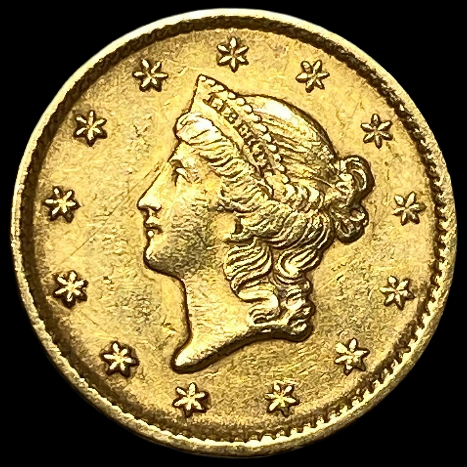 1851 Gold $1 Liberty Head Type 1 CLOSELY UNCIRCULATED: 1851 Gold $1 Liberty Head Type 1 CLOSELY UNCIRCULATED