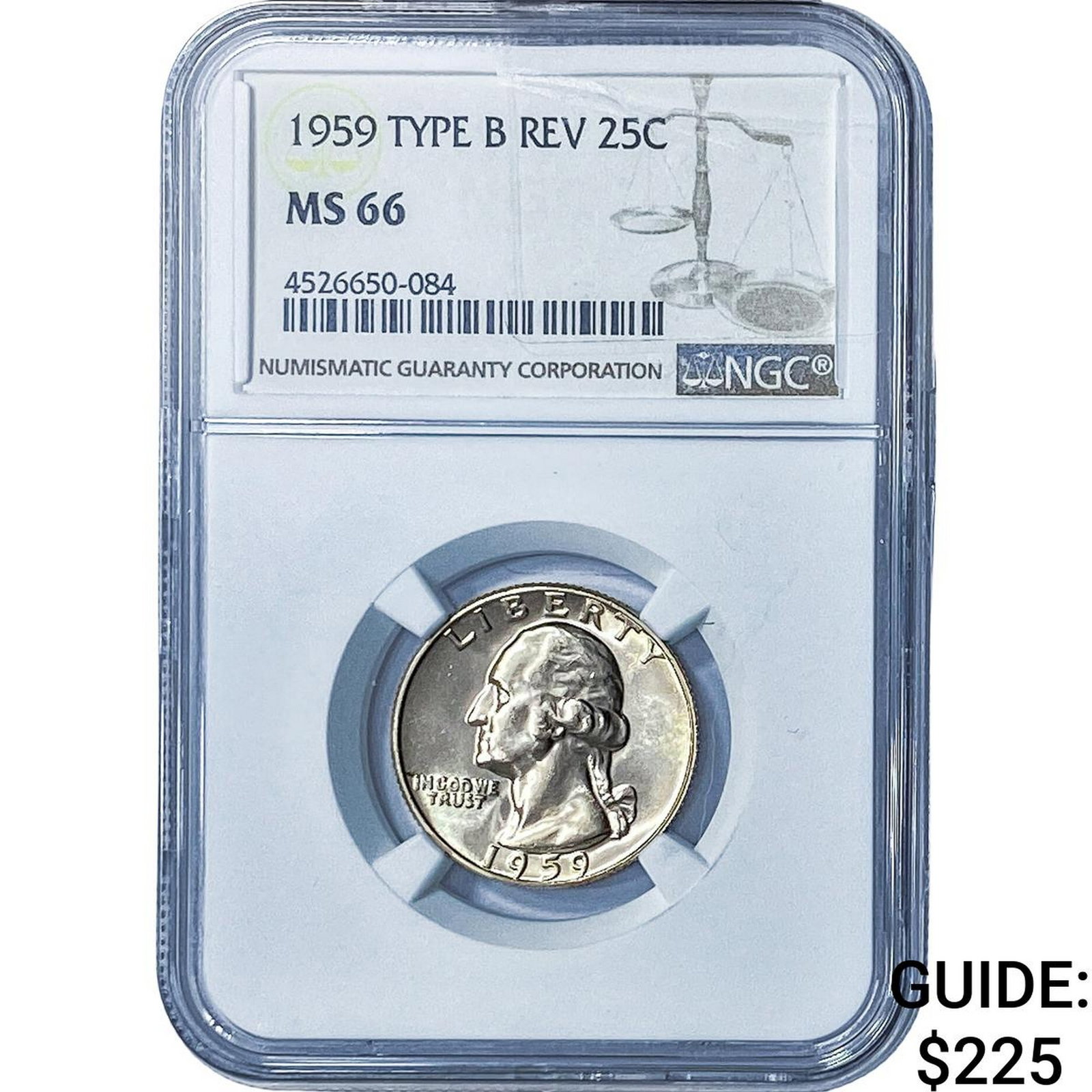 1959 Washington Silver Quarter NGC MS66 Type B Rev. (1 of 2)