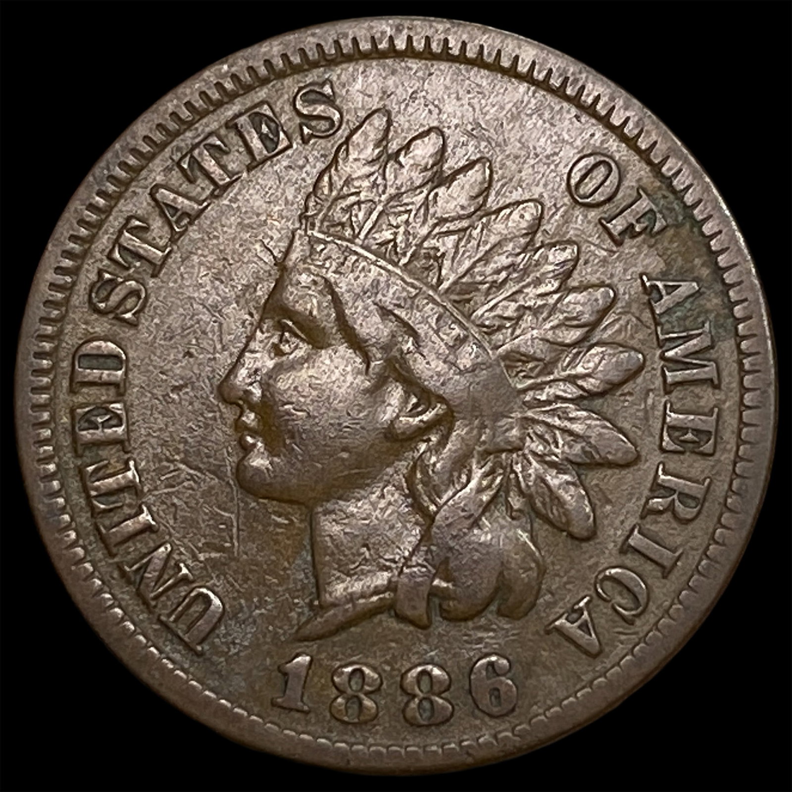 1886 Indian Head Cent NEARLY UNCIRCULATED: 1886 Indian Head Cent NEARLY UNCIRCULATED