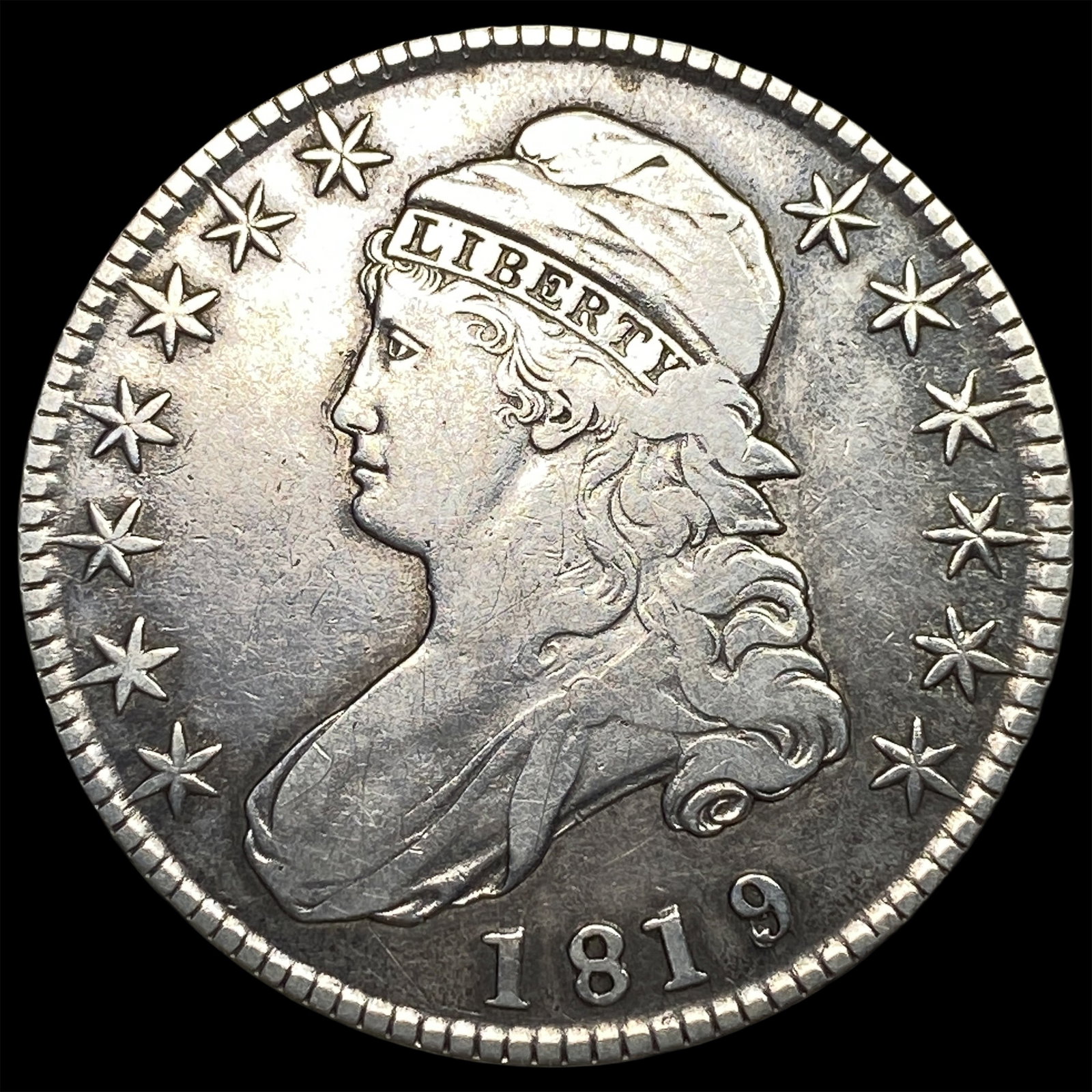1819 Capped Bust Half Dollar LIGHTLY CIRCULATED (1 of 2)