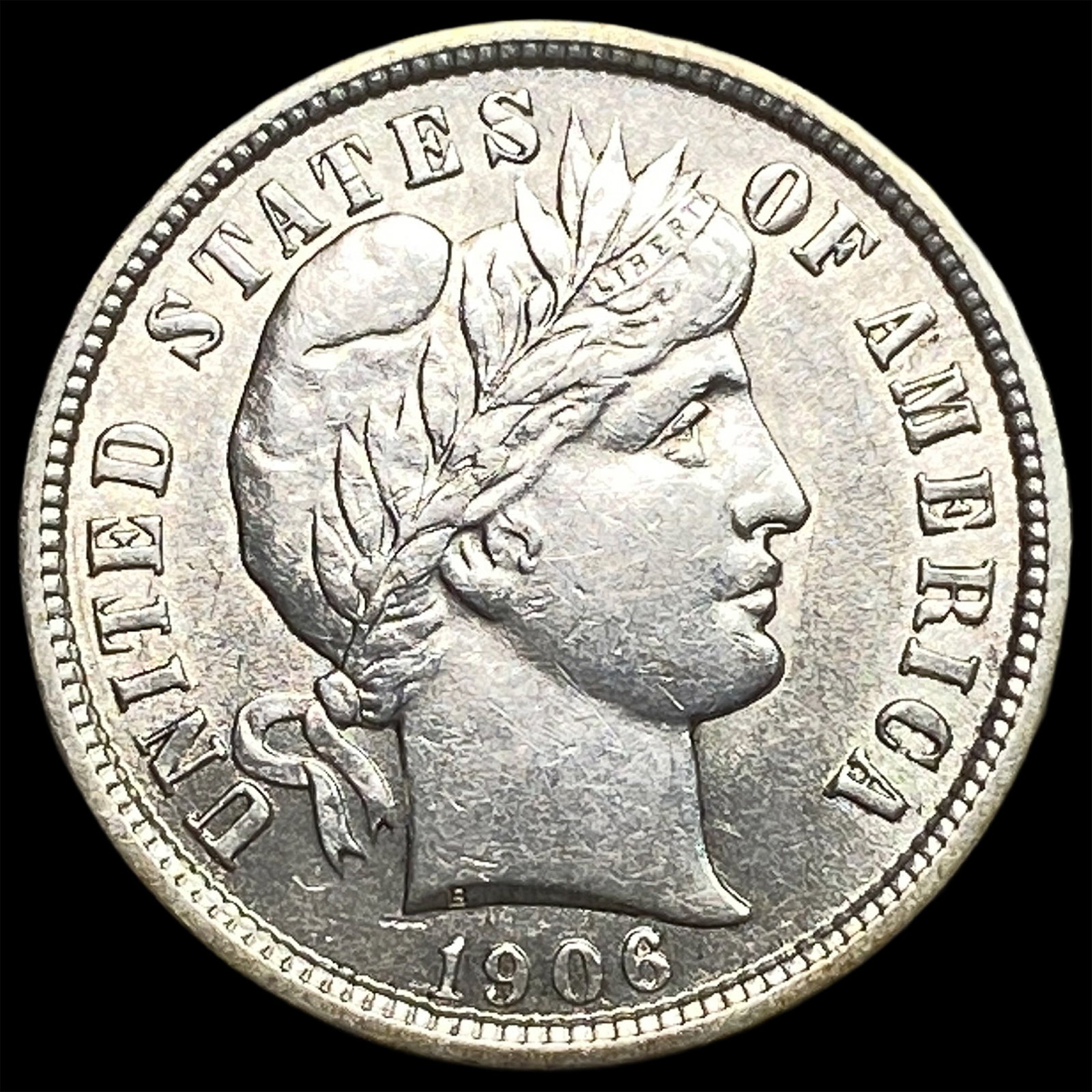 1906 Silver Barber Dime NEARLY UNCIRCULATED: 1906 Silver Barber Dime NEARLY UNCIRCULATED