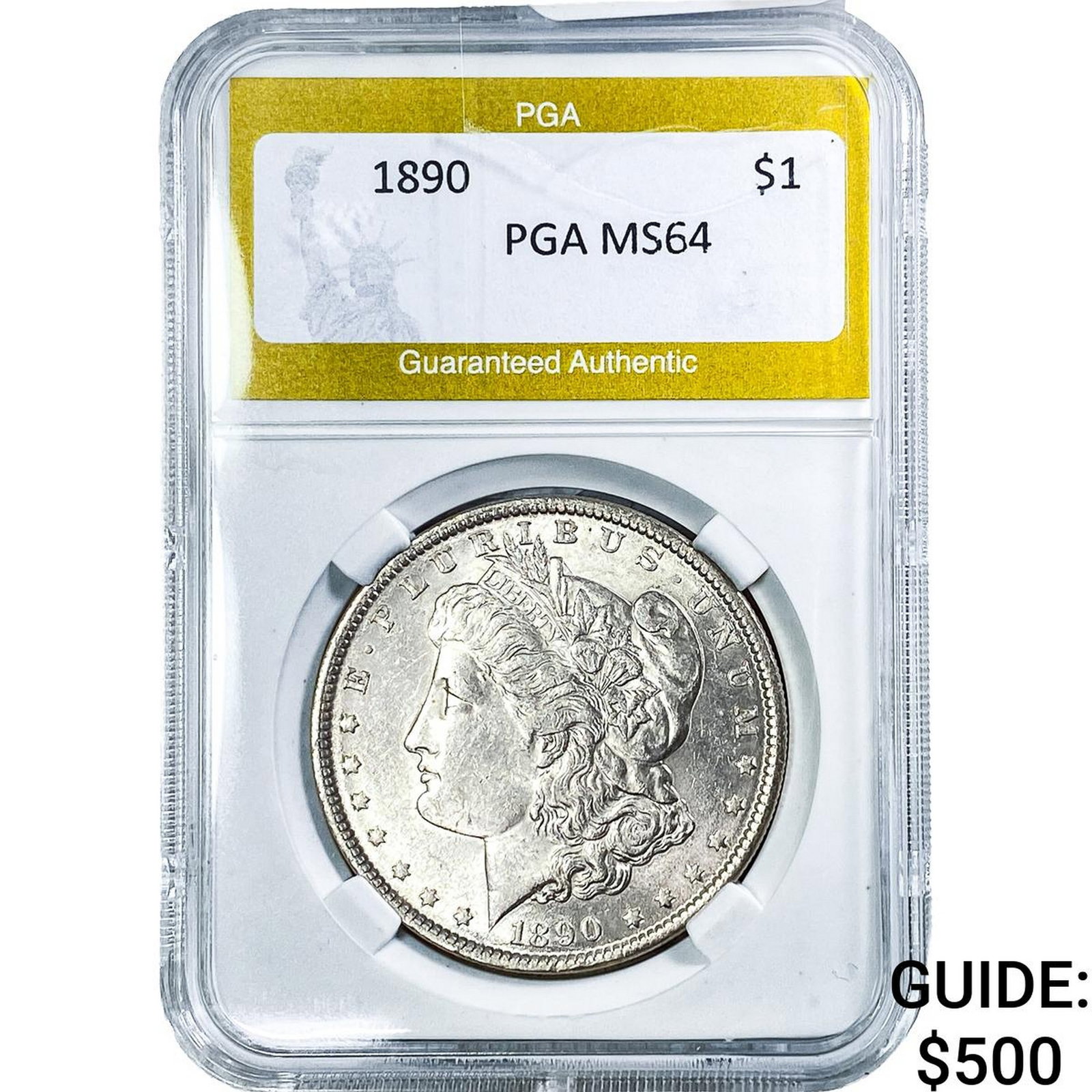 1890 Morgan Silver Dollar PGA MS64: 1890 Morgan Silver Dollar PGA MS64