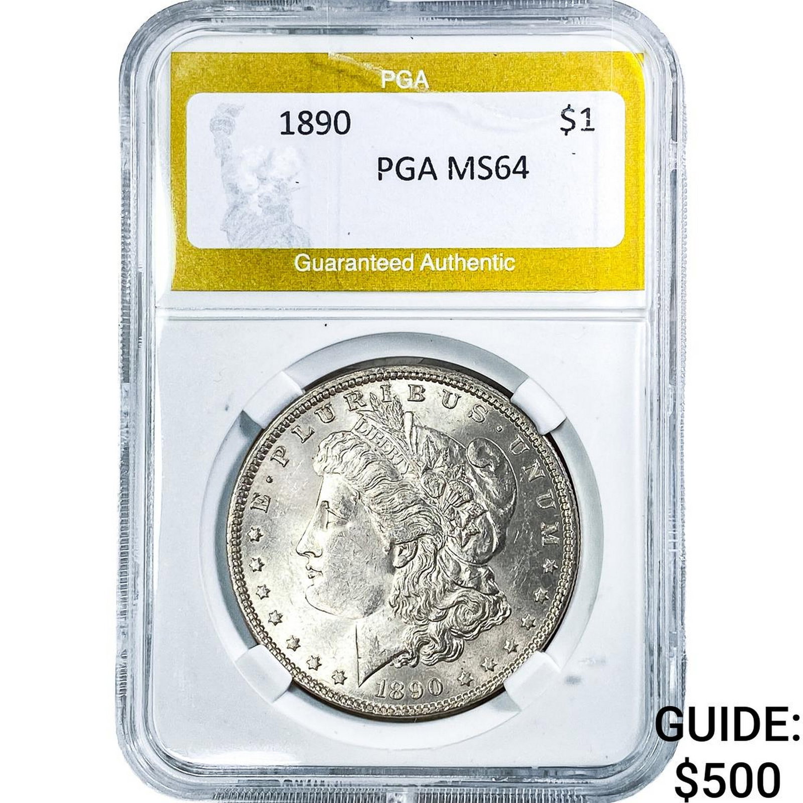1890 Morgan Silver Dollar PGA MS64: 1890 Morgan Silver Dollar PGA MS64