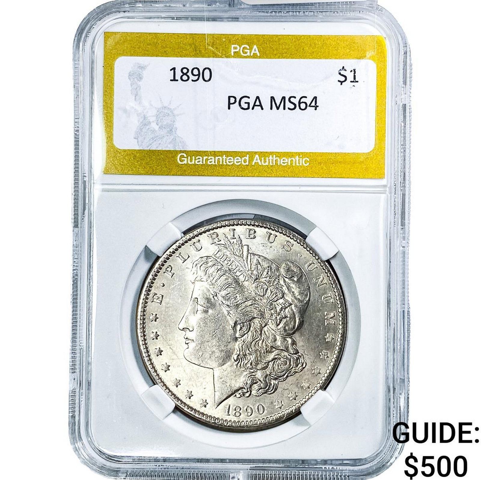 1890 Morgan Silver Dollar PGA MS64: 1890 Morgan Silver Dollar PGA MS64