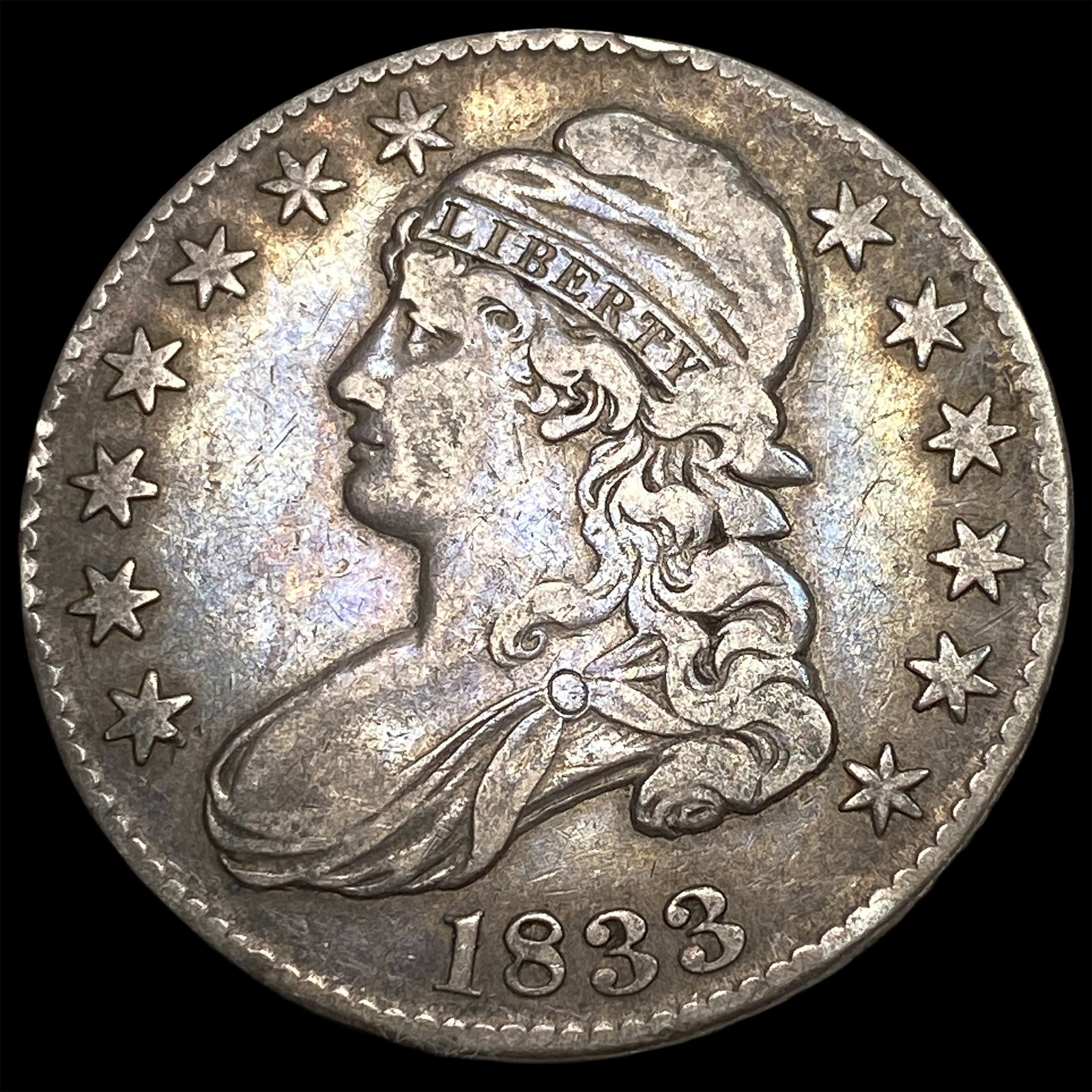 1833 Capped Bust Half Dollar NEARLY UNCIRCULATED: 1833 Capped Bust Half Dollar NEARLY UNCIRCULATED