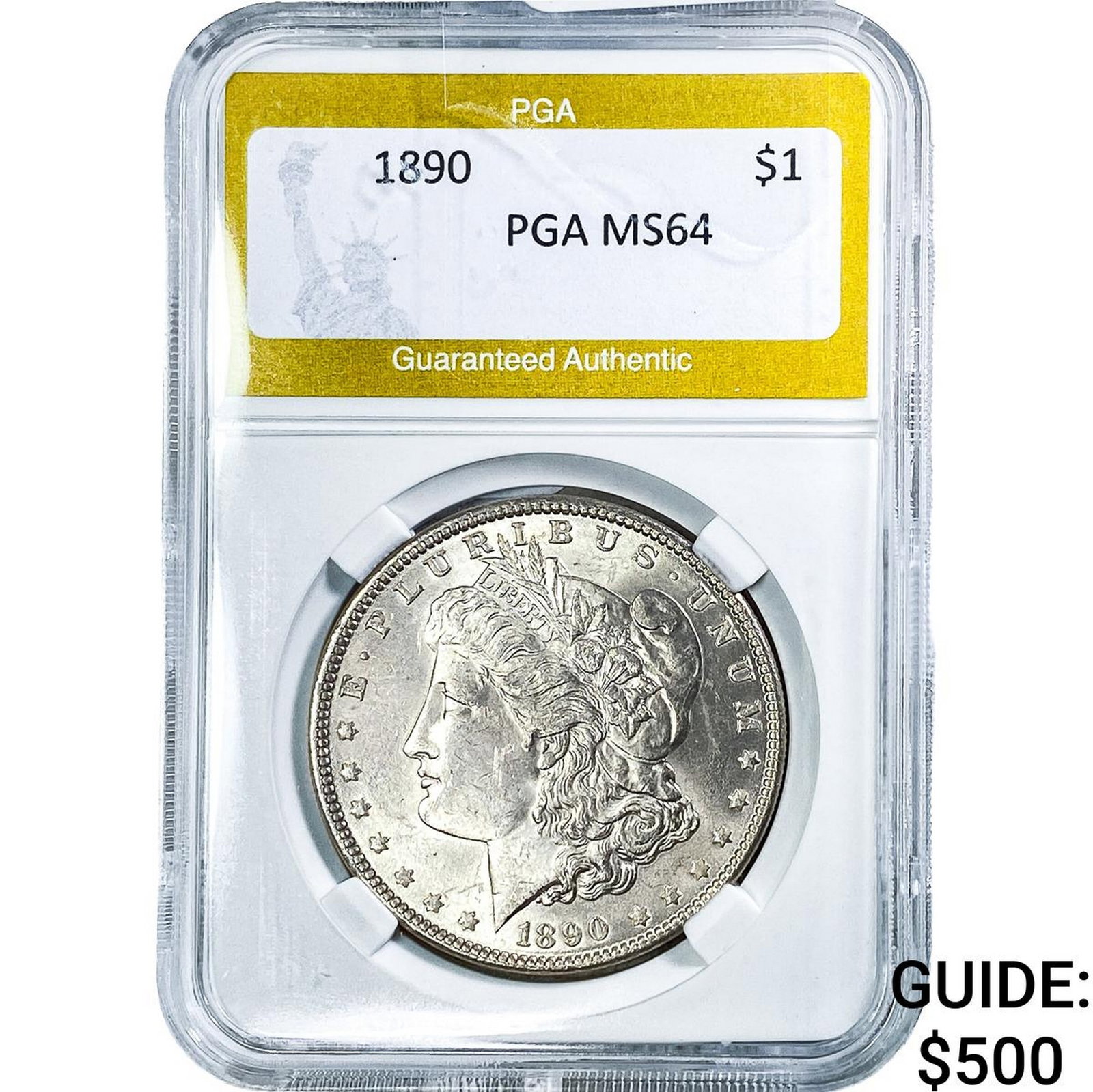 1890 Morgan Silver Dollar PGA MS64: 1890 Morgan Silver Dollar PGA MS64