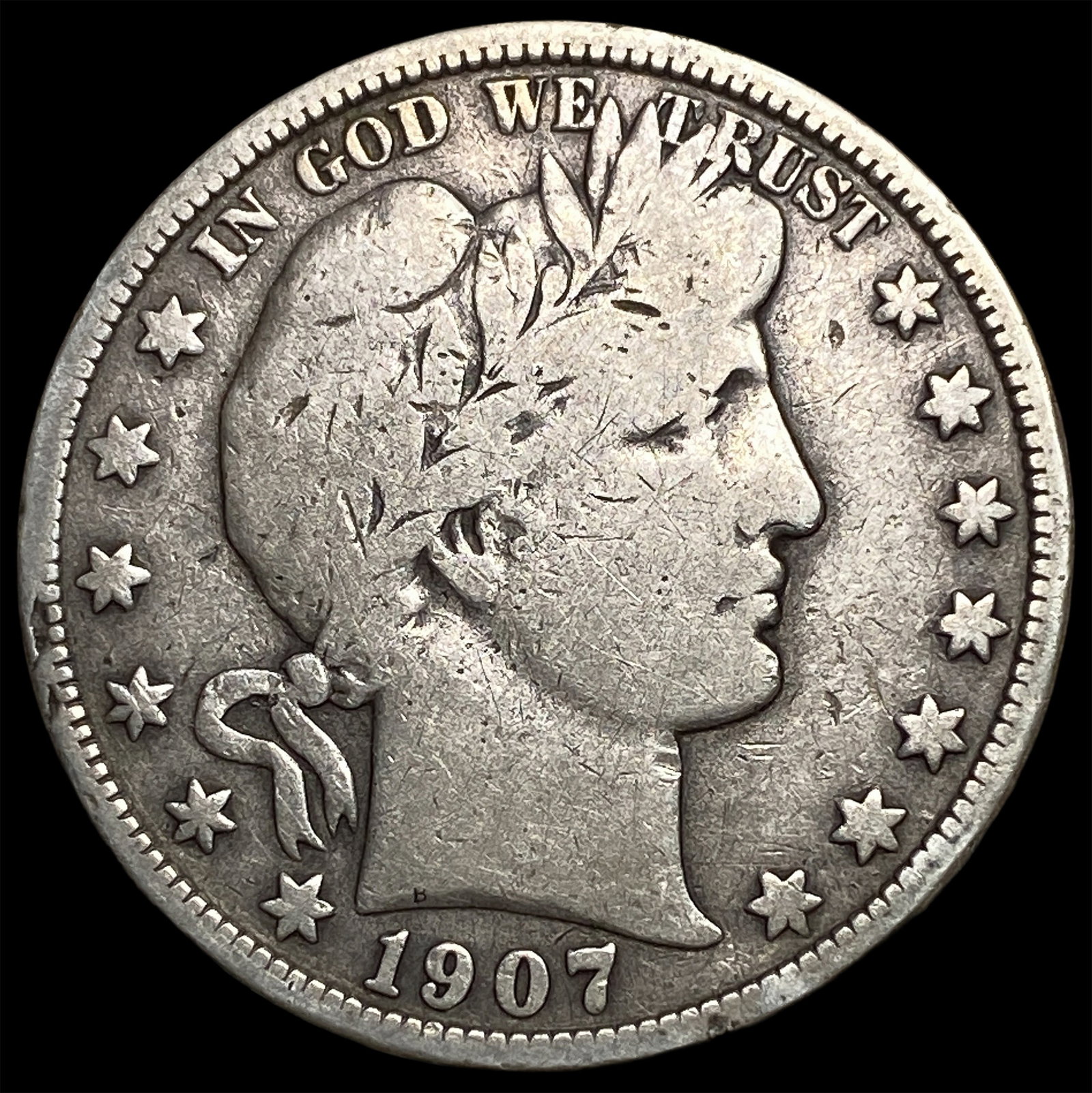 1907 Silver Barber Half Dollar NICELY CIRCULATED (1 of 2)