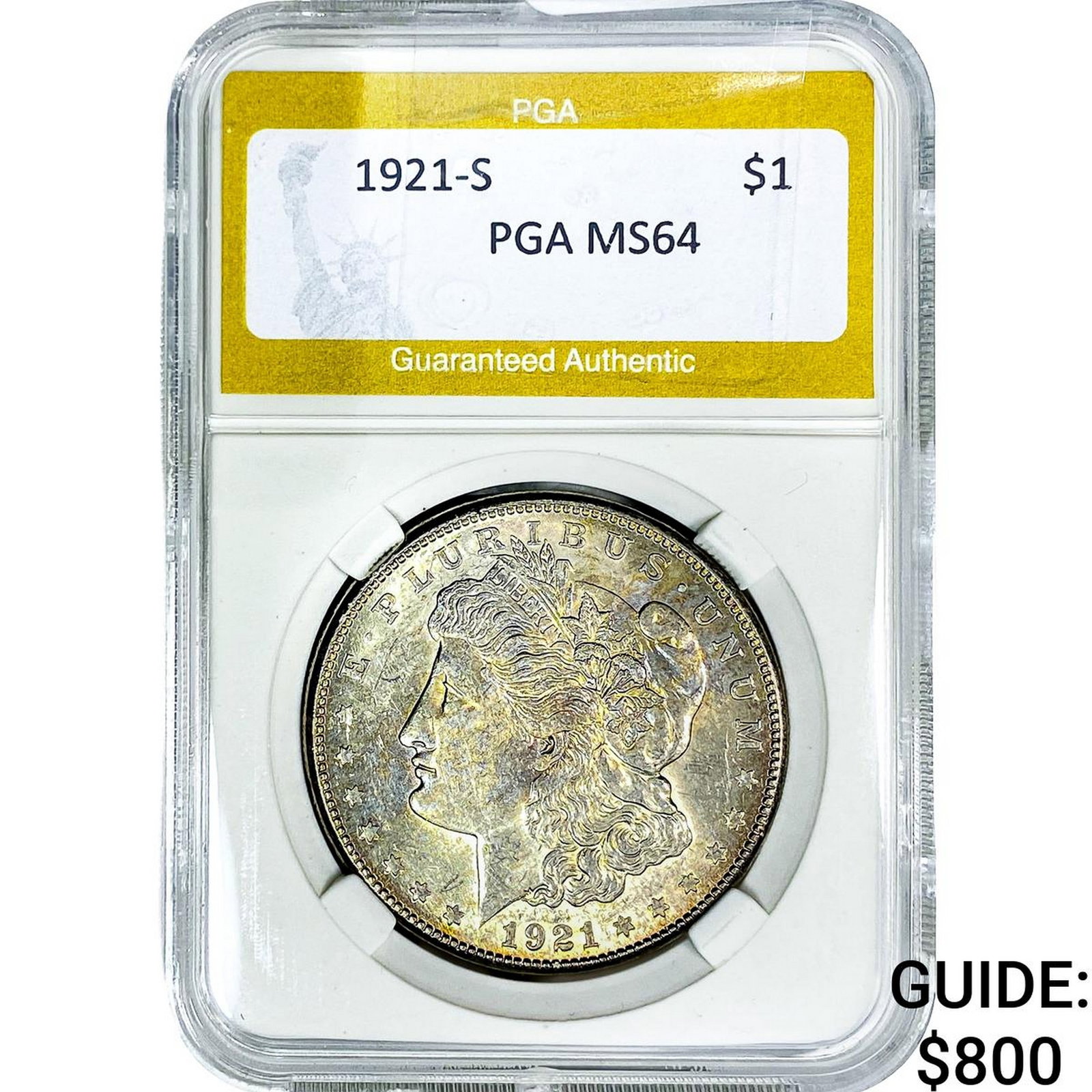 1921-S Morgan Silver Dollar PGA MS64: 1921-S Morgan Silver Dollar PGA MS64