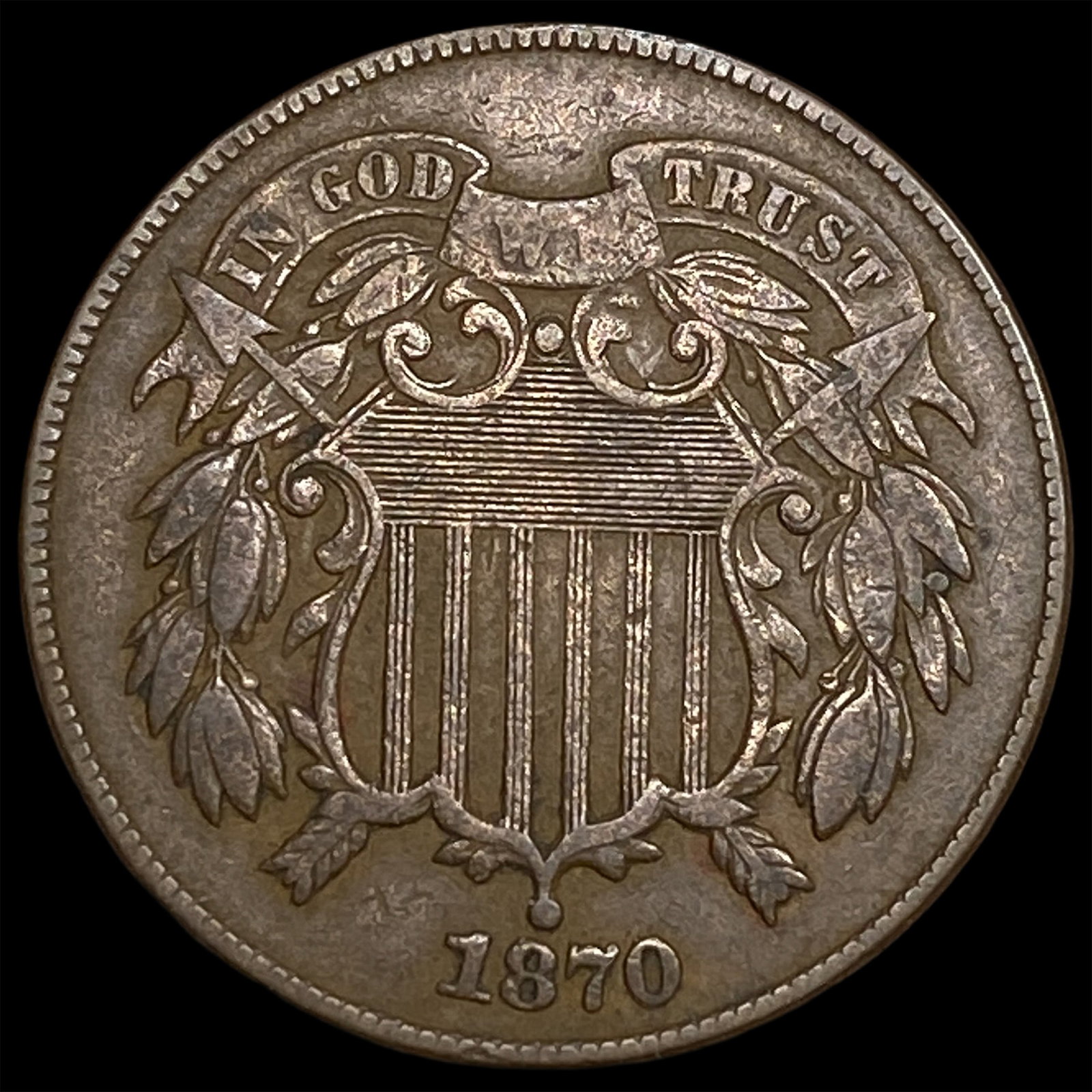1870 Two-Cent Piece NEARLY UNCIRCULATED (1 of 2)