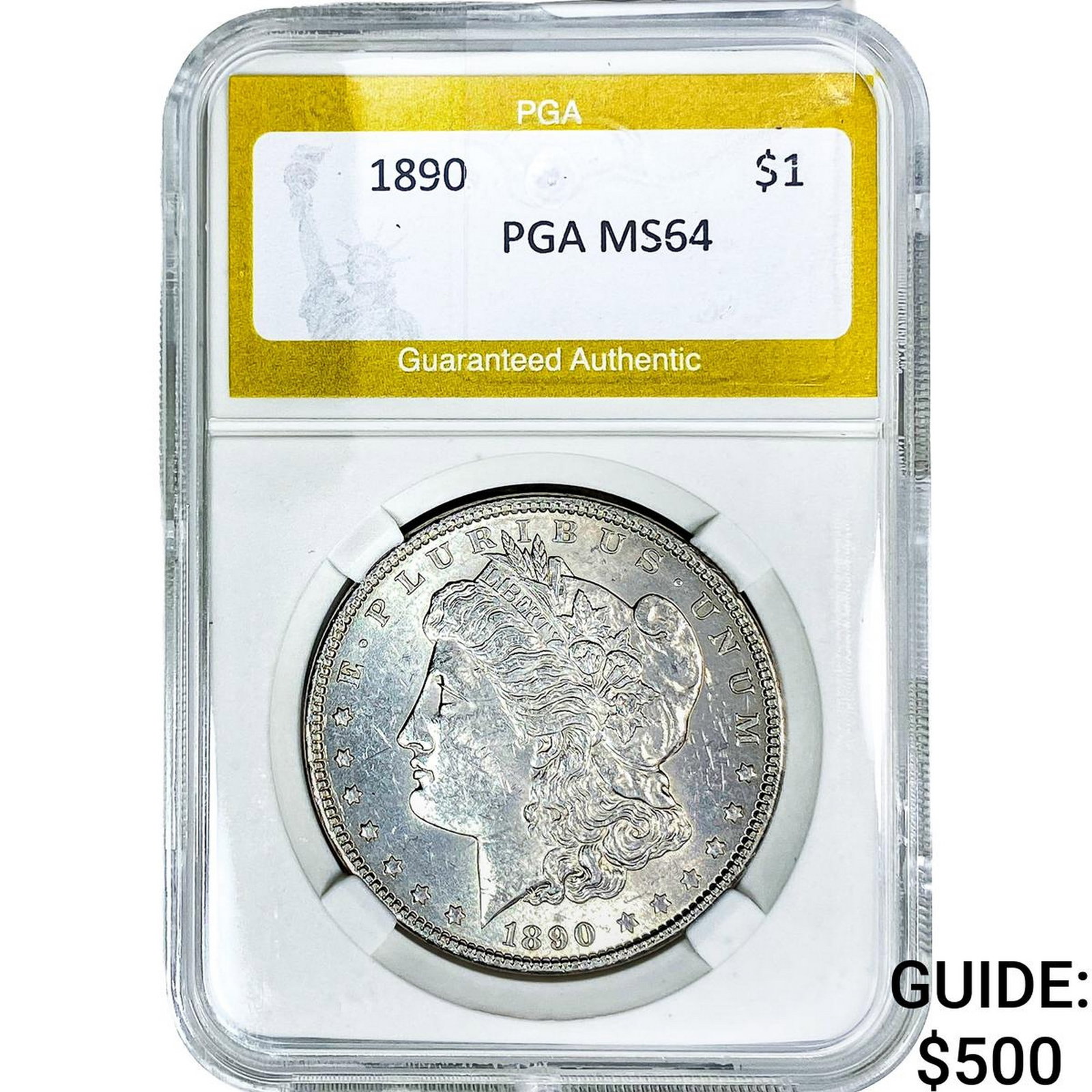 1890 Morgan Silver Dollar PGA MS64: 1890 Morgan Silver Dollar PGA MS64