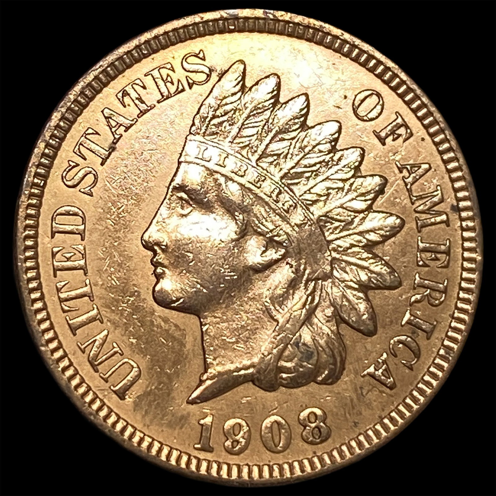 1908 Indian Head Cent CLOSELY UNCIRCULATED: 1908 Indian Head Cent CLOSELY UNCIRCULATED