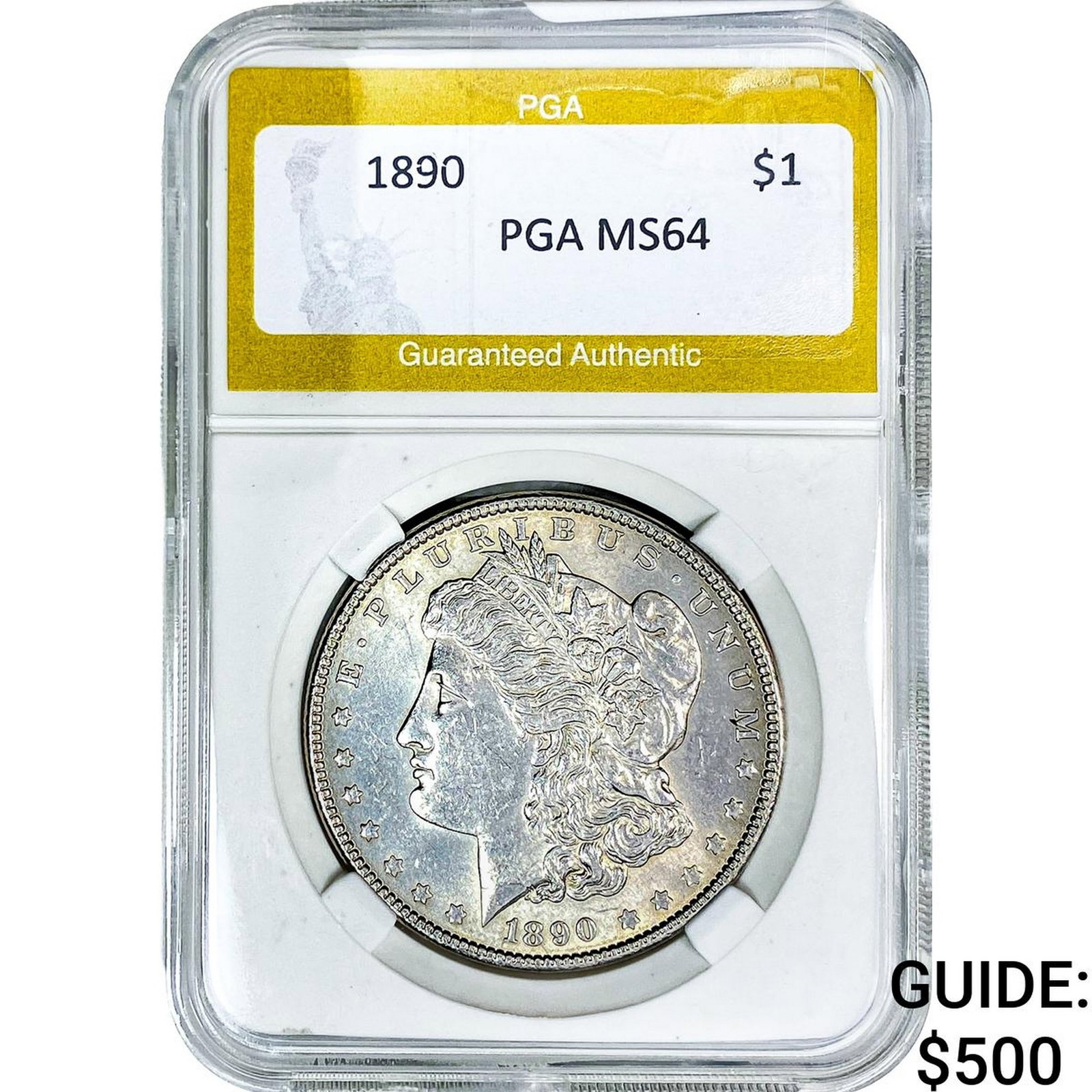 1890 Morgan Silver Dollar PGA MS64: 1890 Morgan Silver Dollar PGA MS64