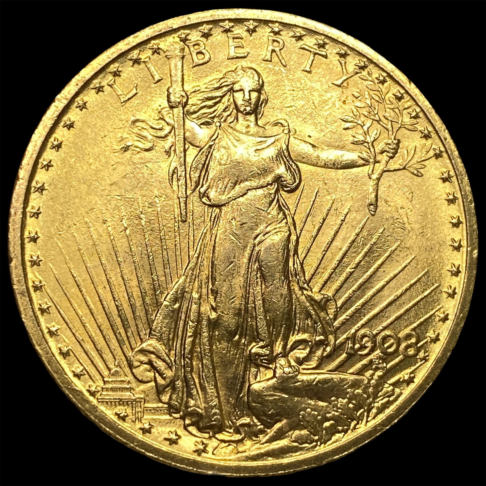 1908 No Motto Saint-Gaudens $20 Gold Double Eagle UNCIRCULATED: 1908 No Motto Saint-Gaudens $20 Gold Double Eagle UNCIRCULATED