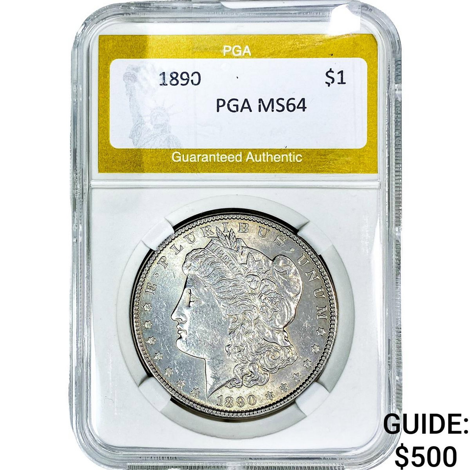 1890 Morgan Silver Dollar PGA MS64: 1890 Morgan Silver Dollar PGA MS64