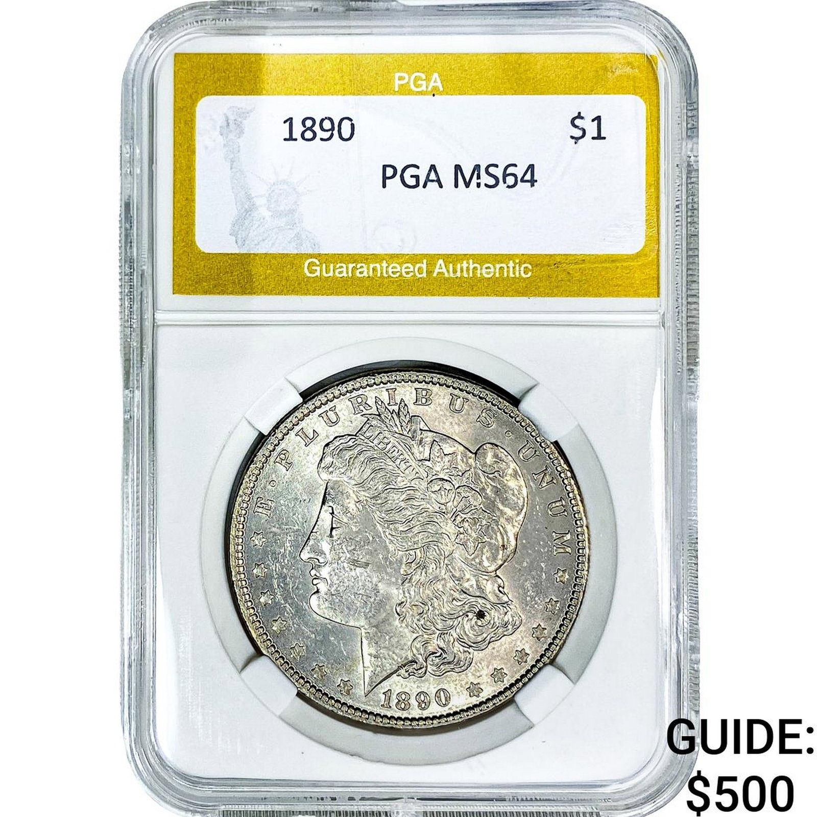1890 Morgan Silver Dollar PGA MS64: 1890 Morgan Silver Dollar PGA MS64