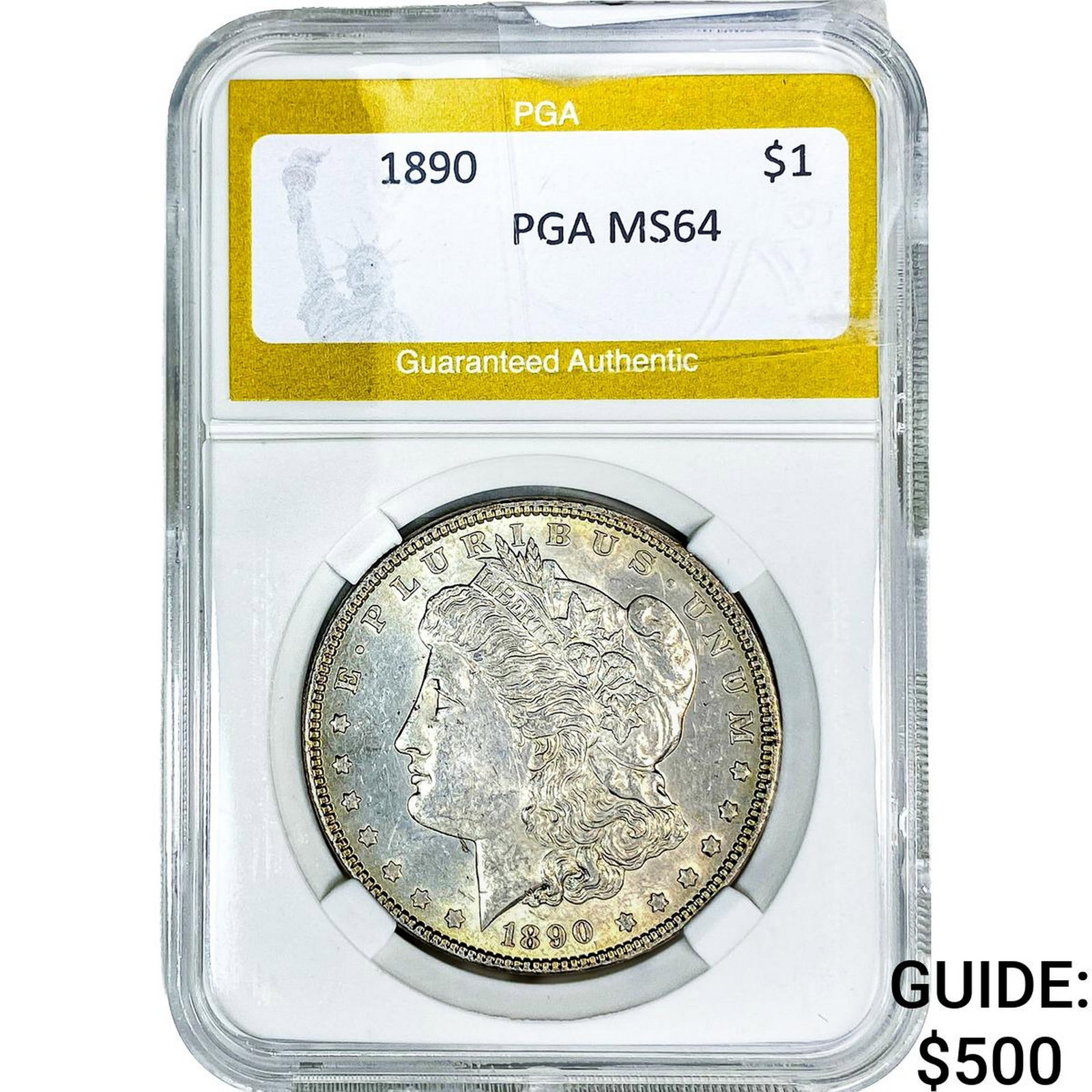 1890 Morgan Silver Dollar PGA MS64: 1890 Morgan Silver Dollar PGA MS64