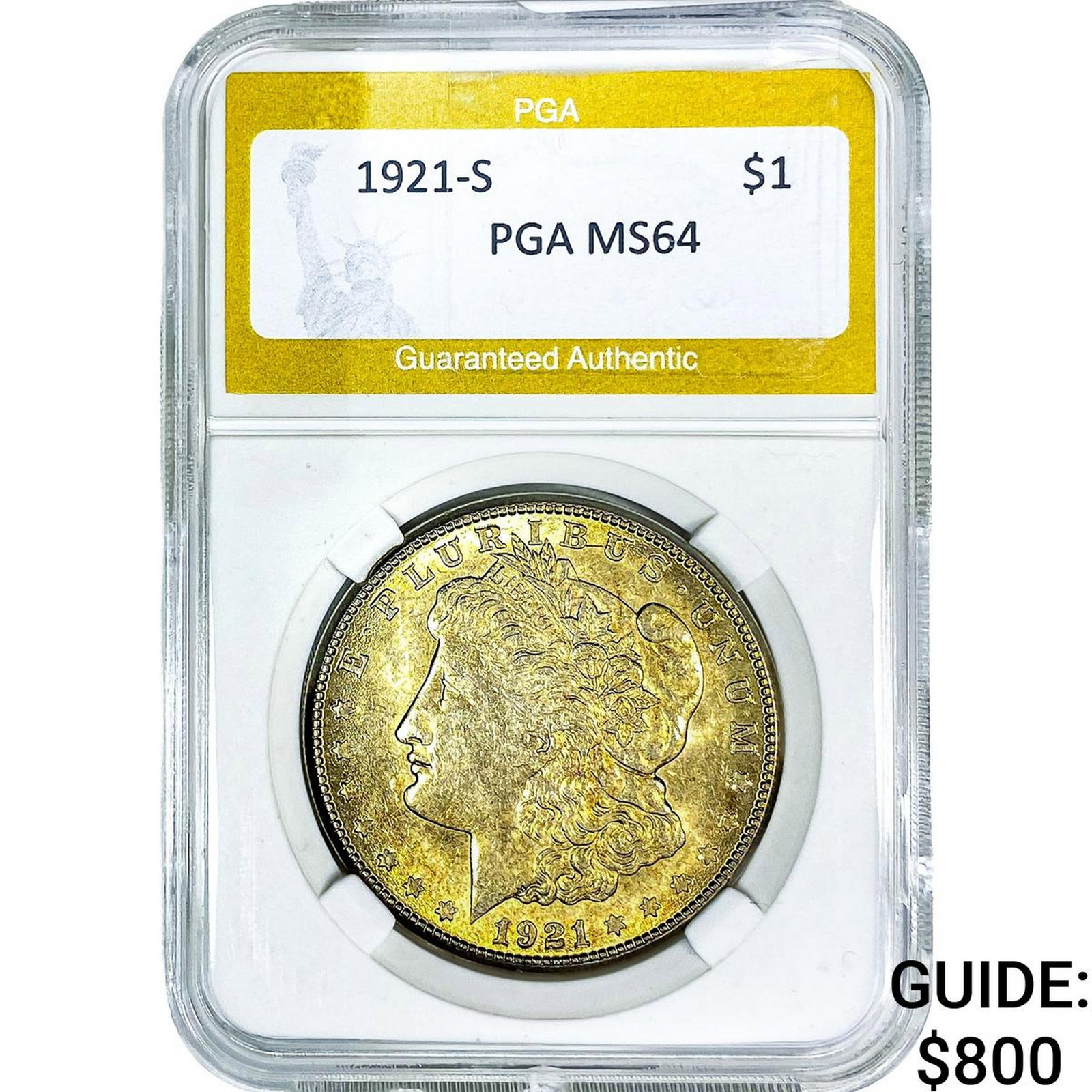 1921-S Morgan Silver Dollar PGA MS64: 1921-S Morgan Silver Dollar PGA MS64