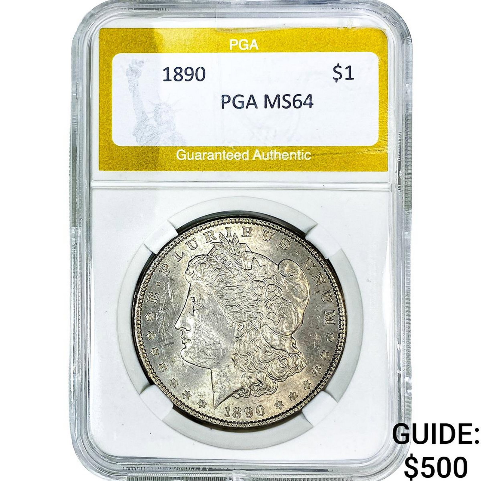 1890 Morgan Silver Dollar PGA MS64: 1890 Morgan Silver Dollar PGA MS64