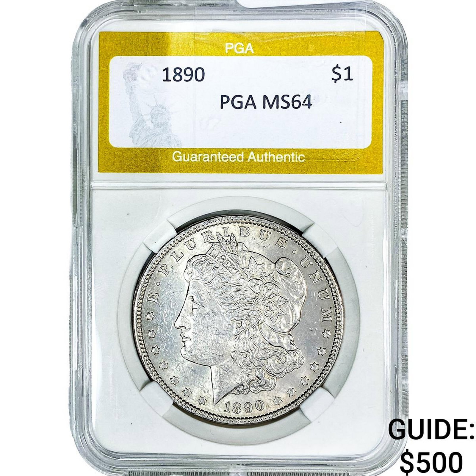 1890 Morgan Silver Dollar PGA MS64: 1890 Morgan Silver Dollar PGA MS64