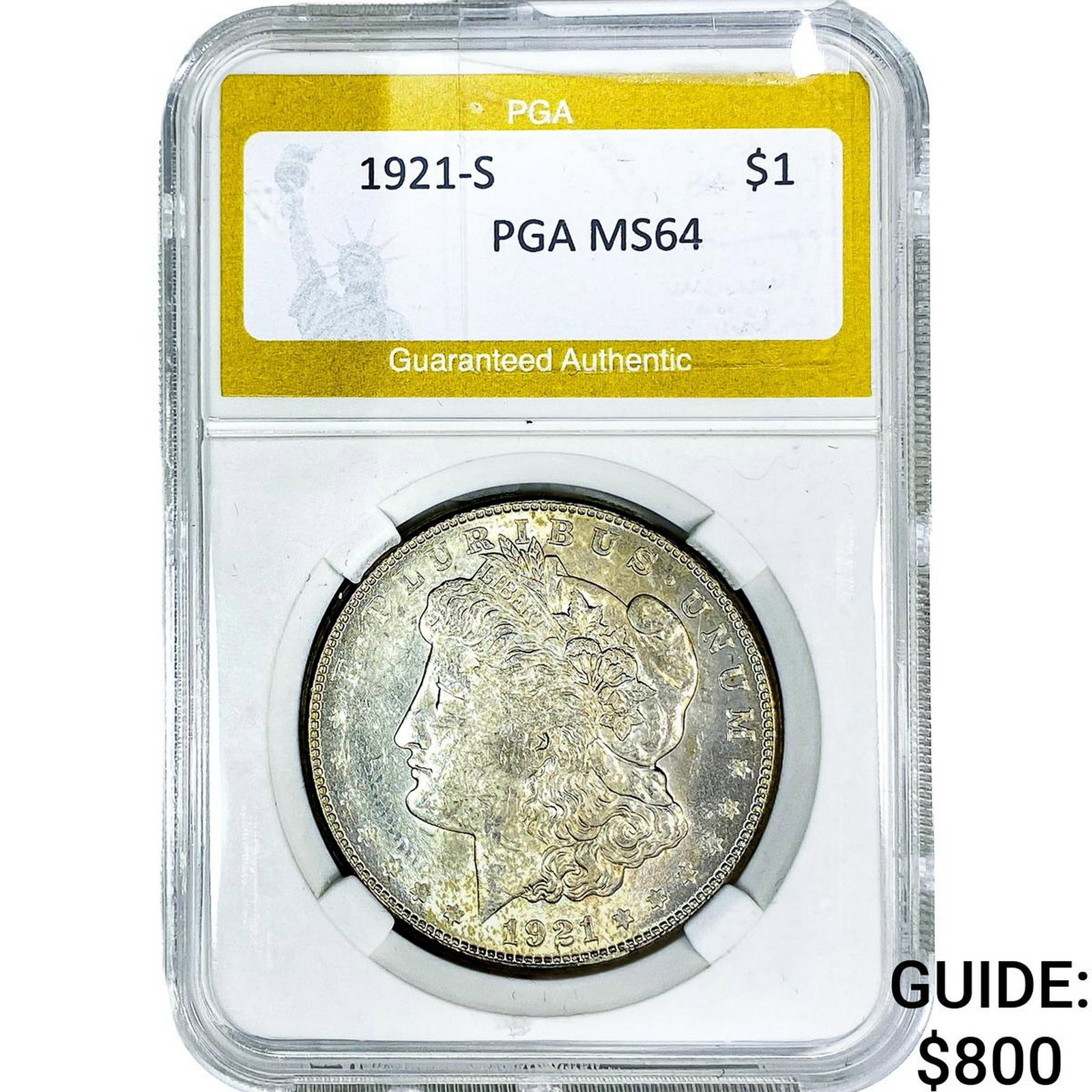 1921-S Morgan Silver Dollar PGA MS64: 1921-S Morgan Silver Dollar PGA MS64