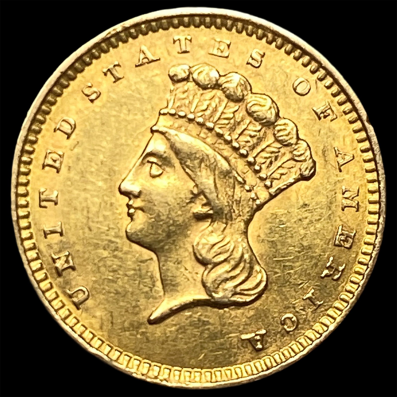 1856 Gold $1 Indian Princess Type 3 CLOSELY UNCIRCULATED: 1856 Gold $1 Indian Princess Type 3 CLOSELY UNCIRCULATED