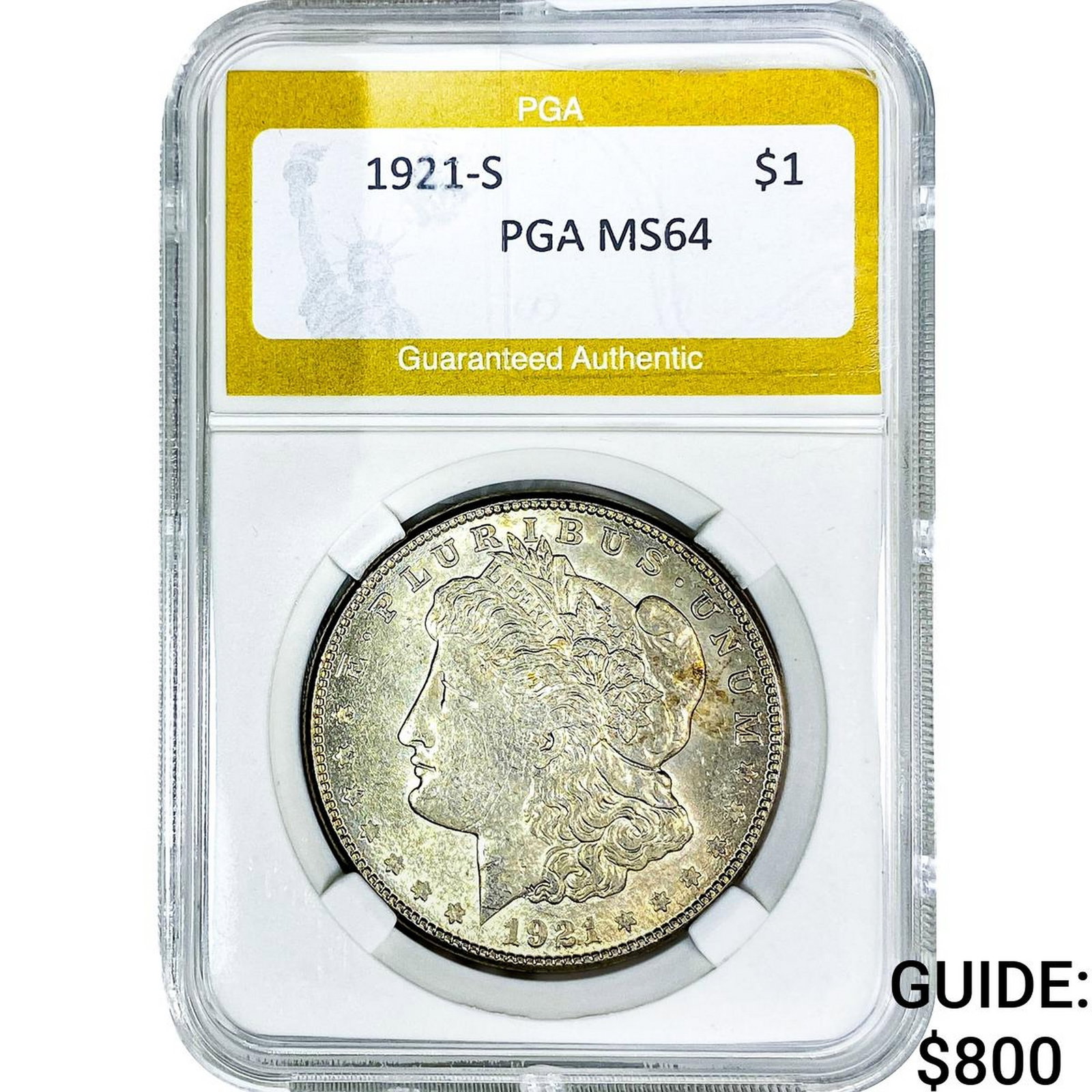 1921-S Morgan Silver Dollar PGA MS64: 1921-S Morgan Silver Dollar PGA MS64