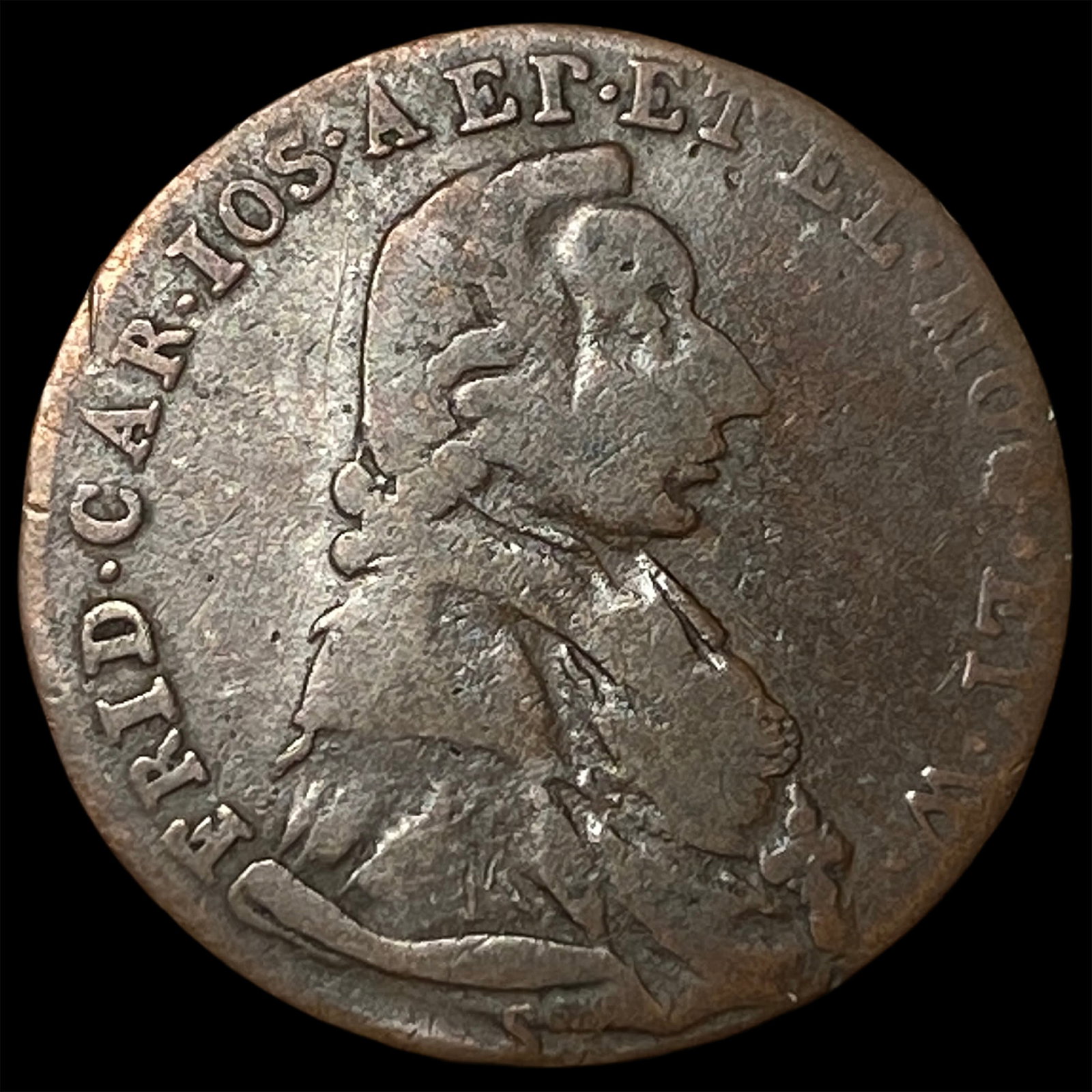 1796 German States Maniz Copper 1/4 Kreutzer: 1796 German States Maniz Copper 1/4 Kreutzer