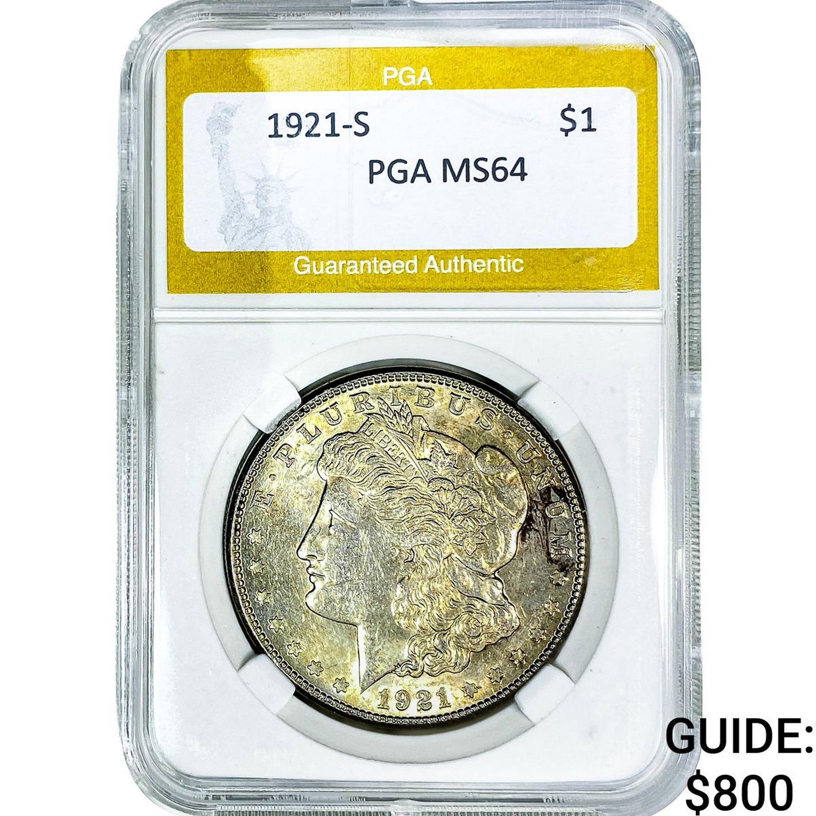 1921-S Morgan Silver Dollar PGA MS64: 1921-S Morgan Silver Dollar PGA MS64