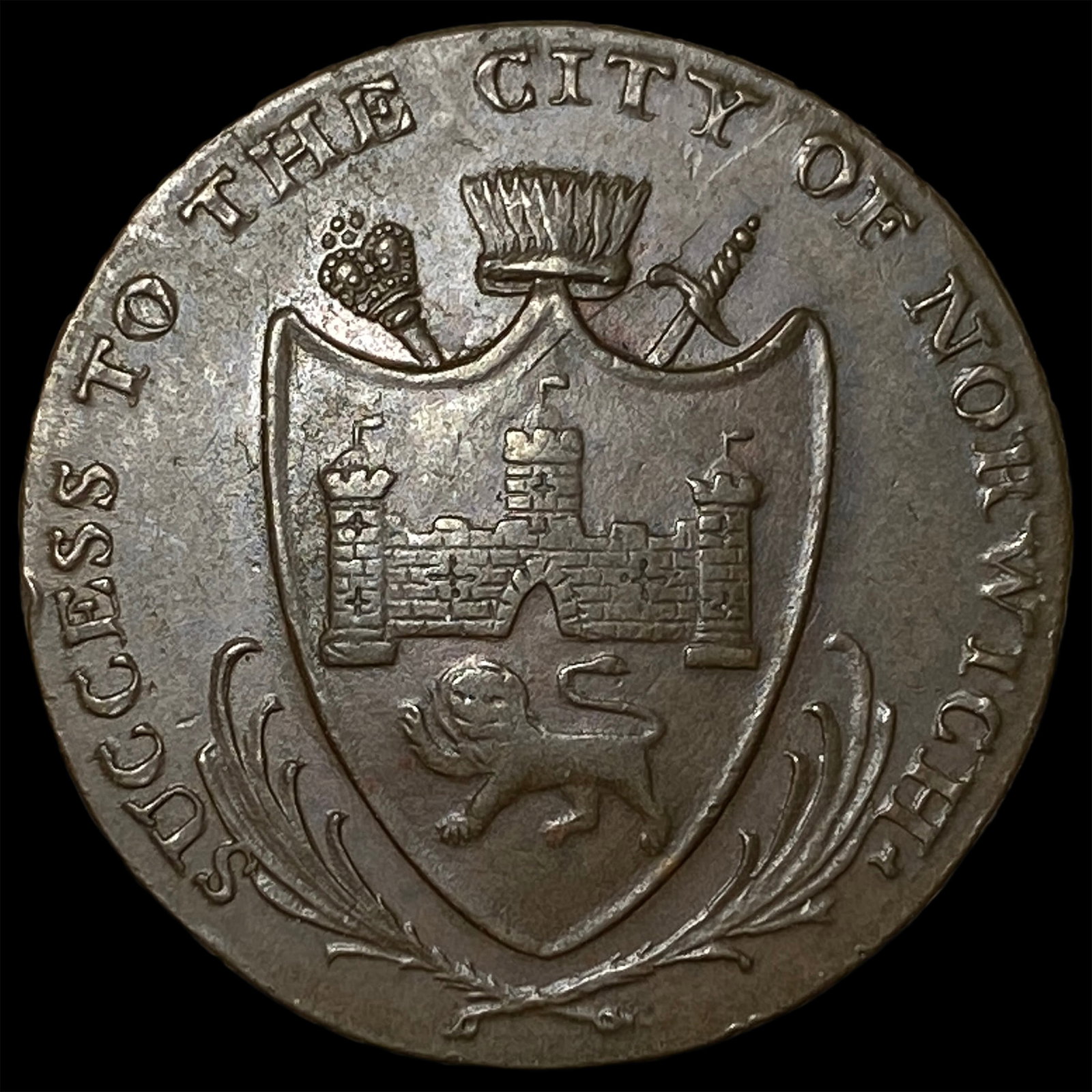 1792 Norwich Copper Half Penny: 1792 Norwich Copper Half Penny