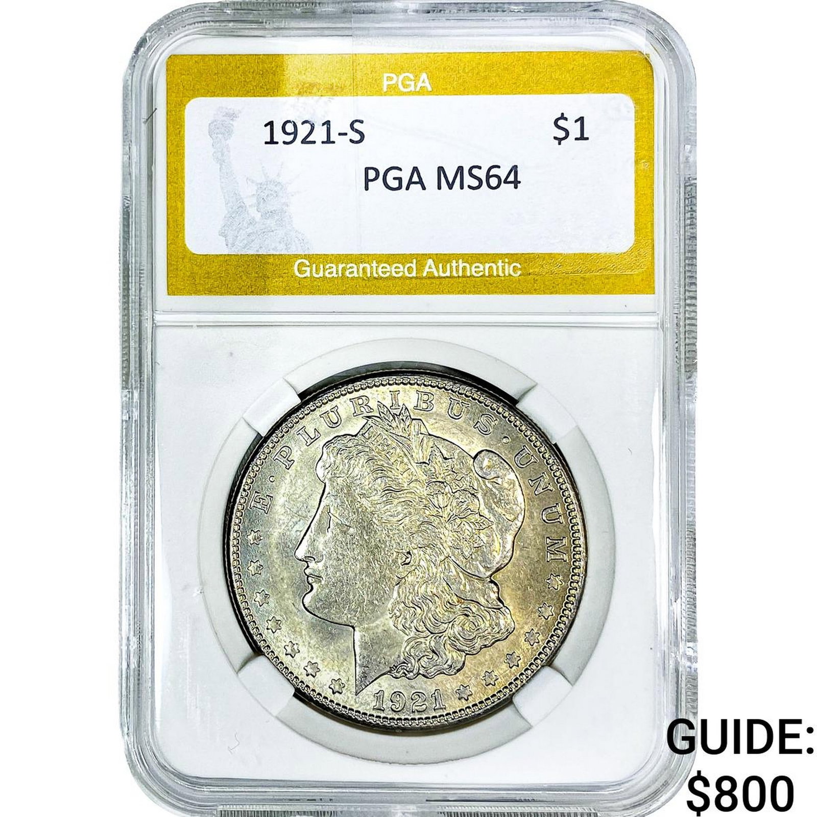 1921-S Morgan Silver Dollar PGA MS64: 1921-S Morgan Silver Dollar PGA MS64