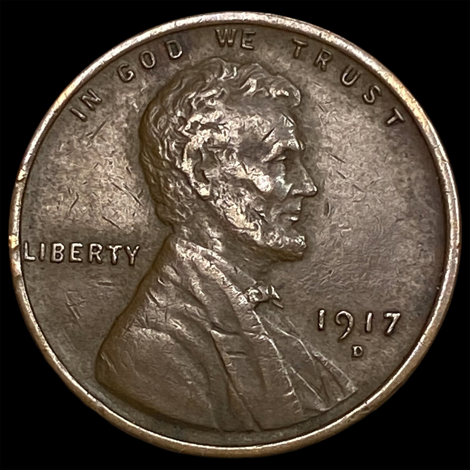 1917-D Lincoln Wheat Cent CHOICE AU (1 of 2)